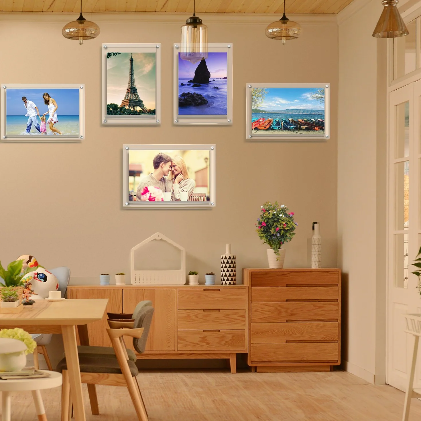Akrylowe ramki na zdjęcia do montażu na ścianie, przezroczysty panel z podwójnym panelem zawiera obrazy 43,6 x 31,5 cm, ramka na zdjęcia w formacie A3 do wyświetlania plakatów certyfikowanych