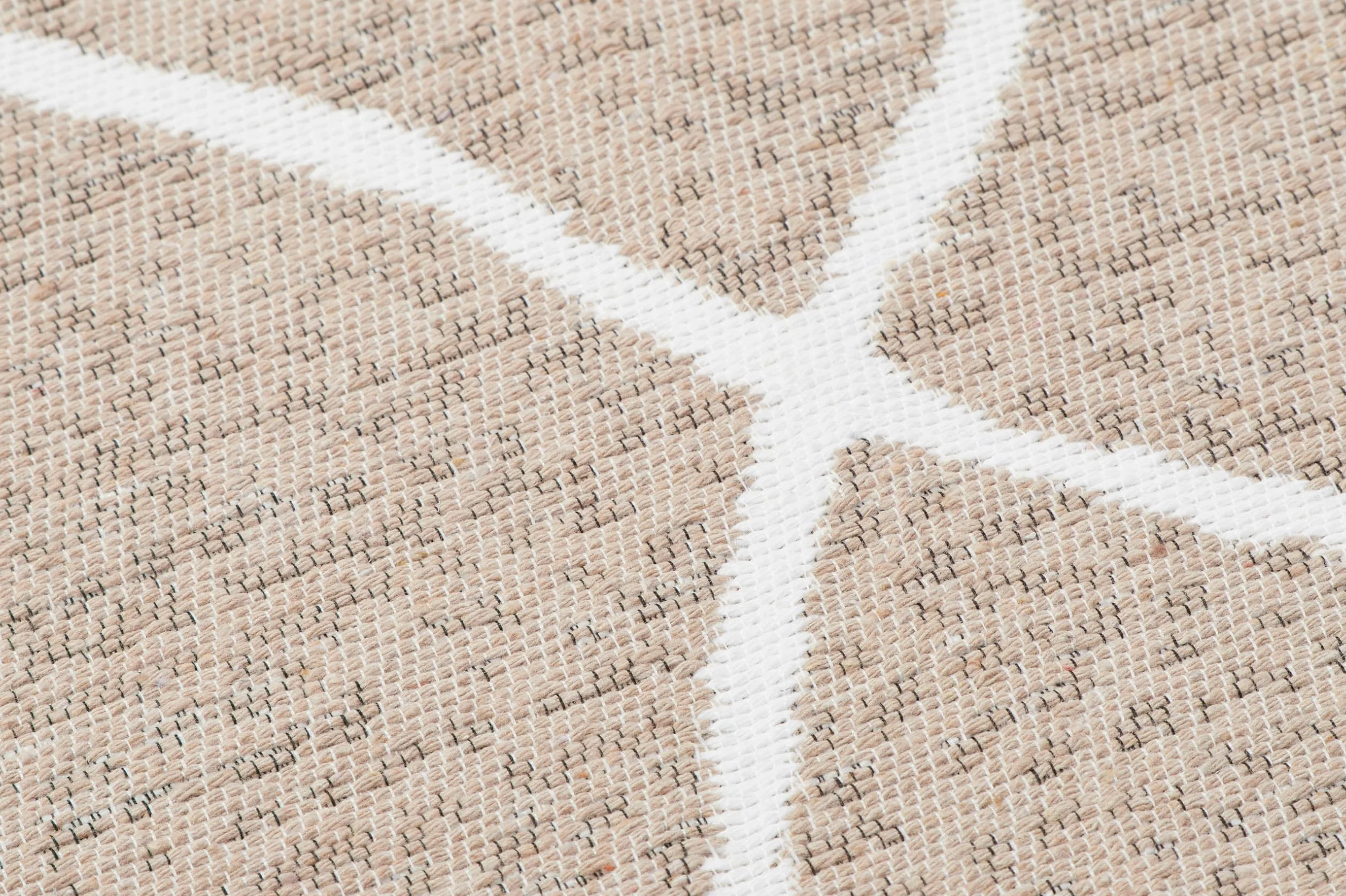 TAPISO Azteca dywan bawełniany, beżowy, kremowy, z frędzlami, nadaje się do prania, nowoczesny wzór kratki, boho, do salonu, sypialni, kuchni, Öko-Tex 140 x 200 cm