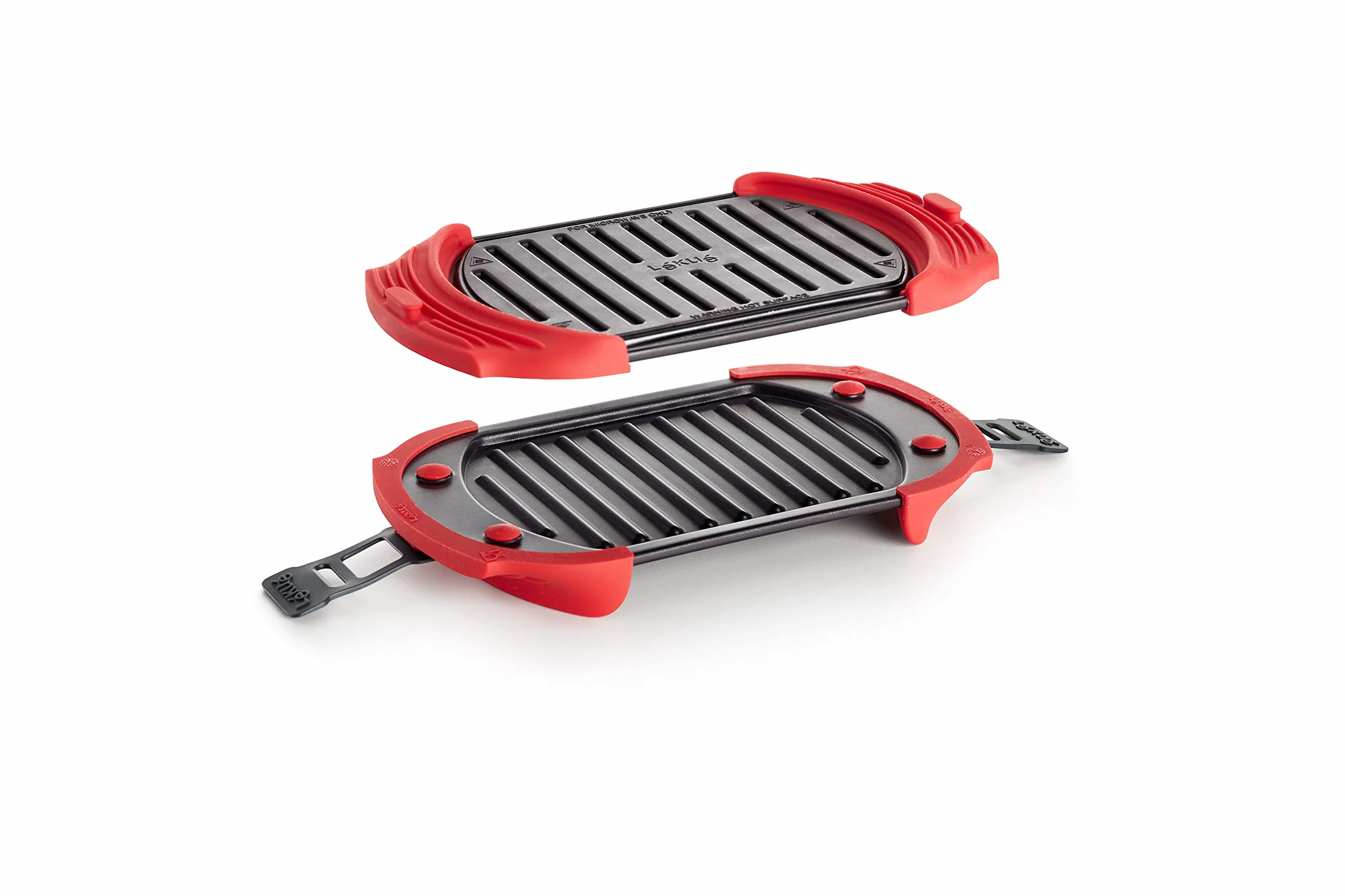 Lékué grill mikrofalowy opiekacz do kanapek prasa do panini 25,4 x 14 cm czerwony