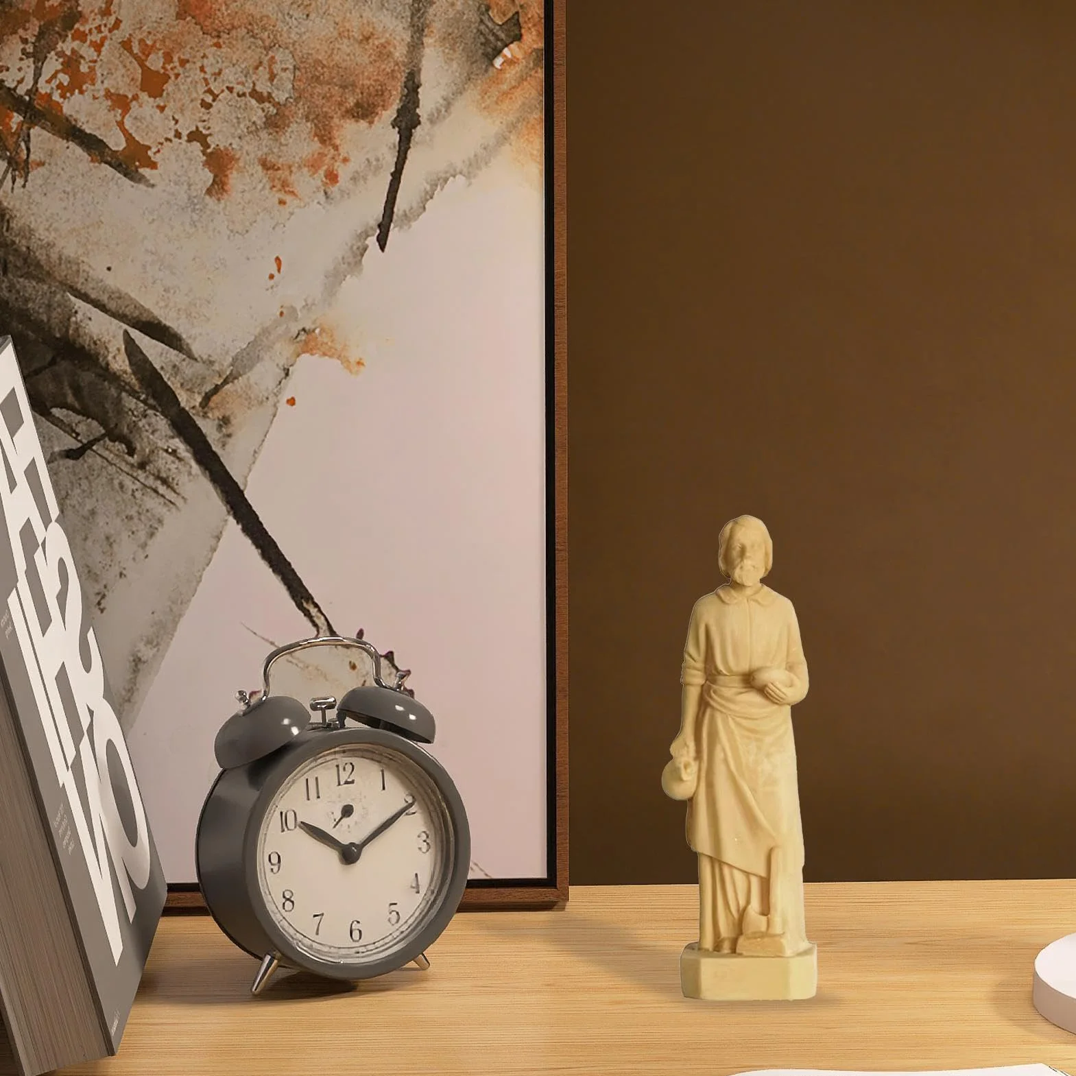 Ręcznie malowana figurka św. Józefa z żywicy, dekoracja religijna do domu