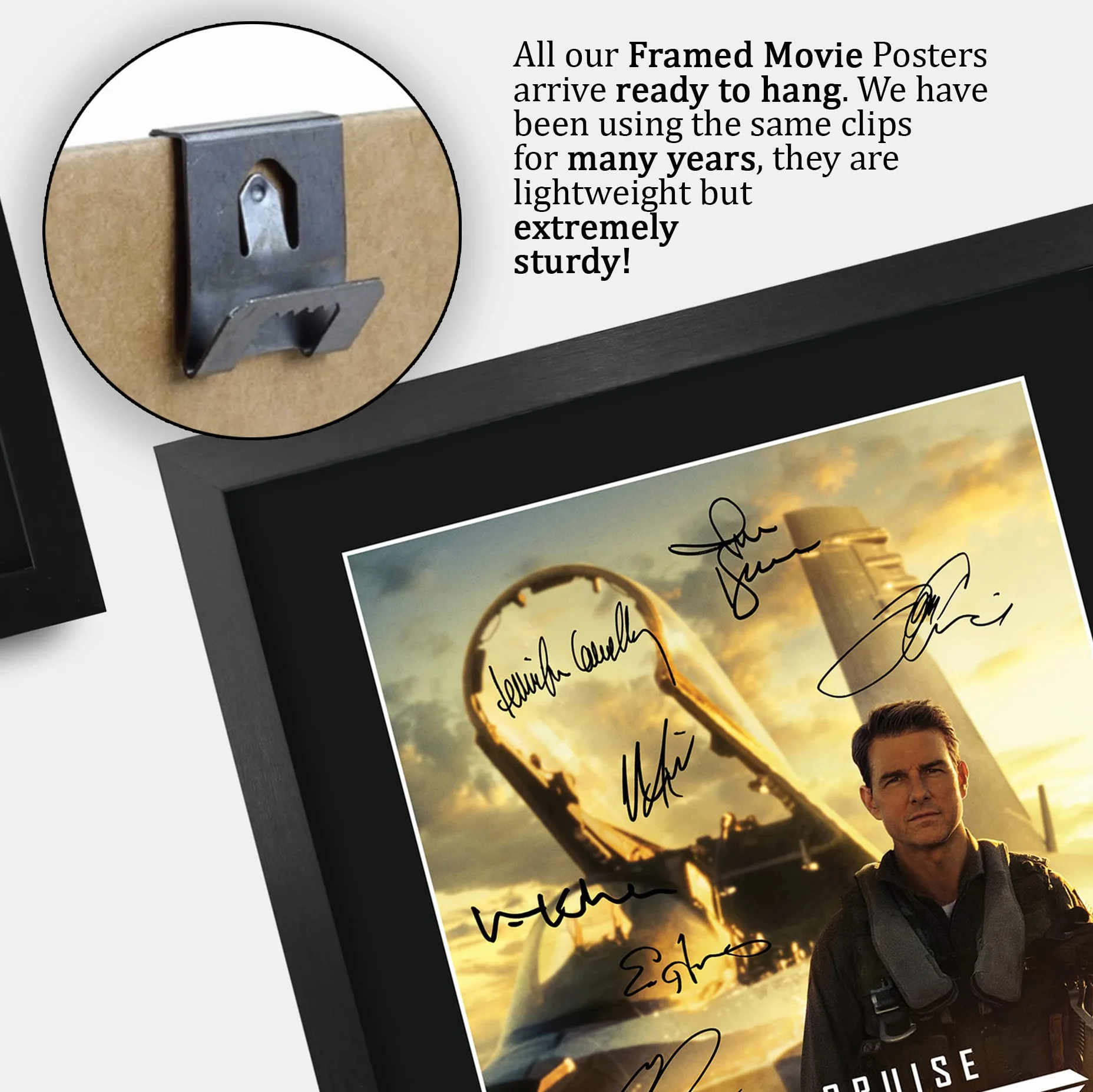 Plakat Top Gun 2 Maverick Tom Cruise Autograf Pamiątka Filmowa A3 Framed