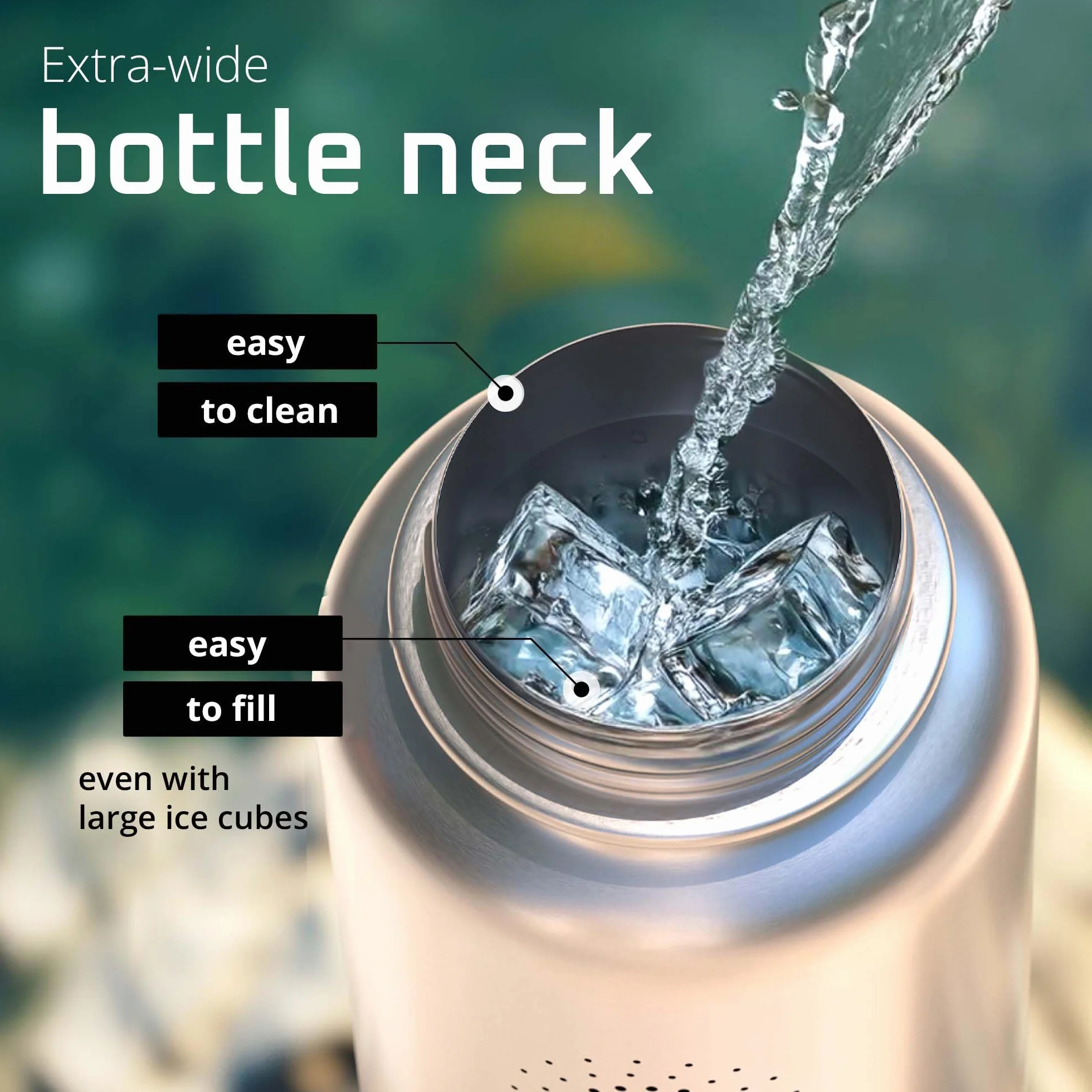 Butelka do picia ze stali nierdzewnej ACTIVE FLASK + słomka (3 pokrywki) wolna od BPA, szczelna, odpowiednia na dwutlenek węgla - butelka na wodę termos rowerowy izolowana izolowana butelka sportowa