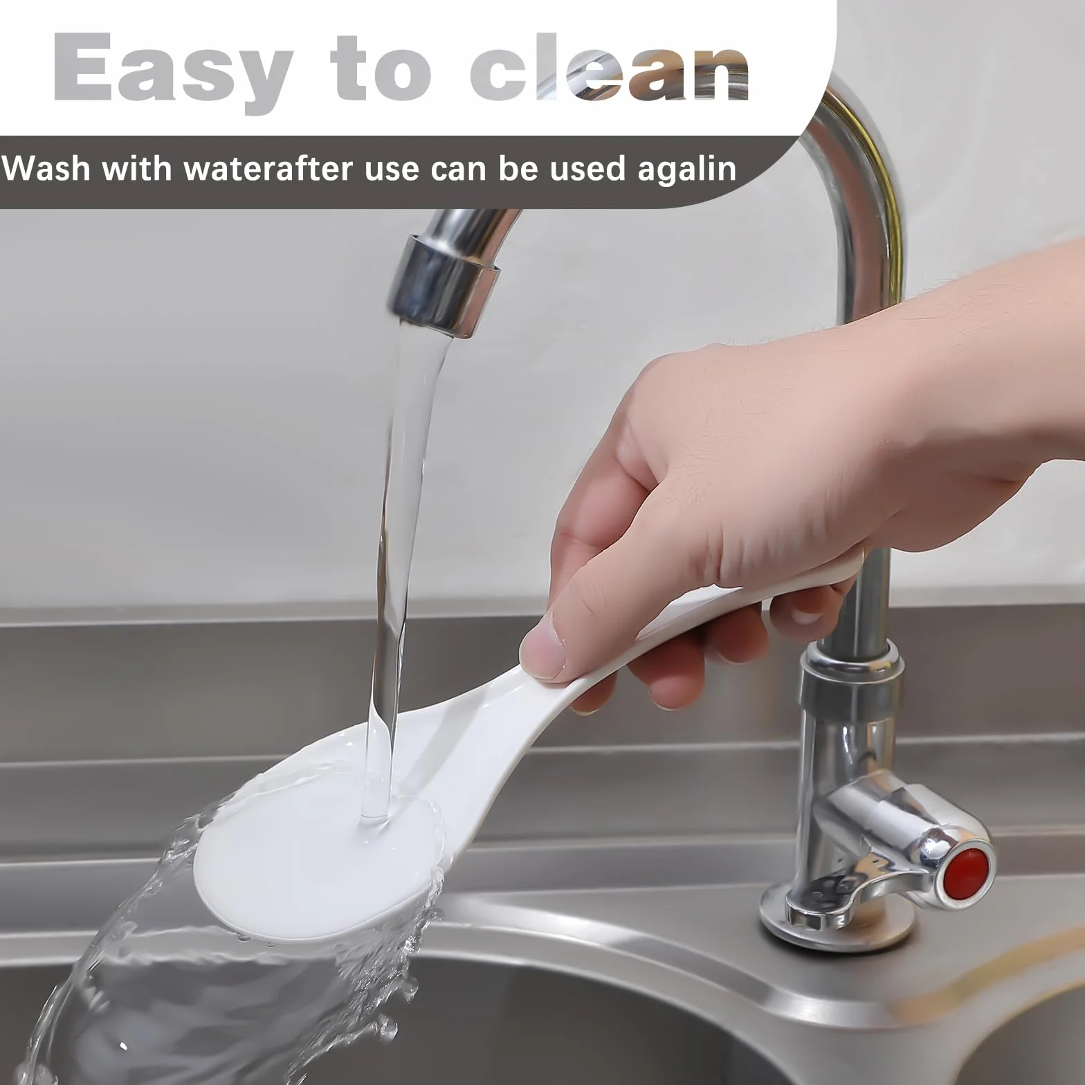 Plastikowe wiosło do ryżu, nieprzywierająca łyżka do ryżu, biała szpatułka do ryżu, do kuchni, gotowania ryżu, łyżka do serwowania ryżu, 20 cm, do restauracji, naczyń kuchennych, multicooker, 2 szt.