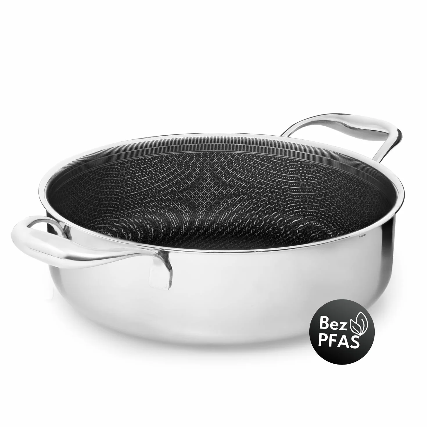 Onyx Cookware Patelnia do duszenia 32 cm, 7 l | brytfanna z wysoką krawędzią | patelnia indukcyjna do wszystkich rodzajów kuchenek | odporna na zarysowania powierzchnia nieprzywierająca | 3-warstwowa