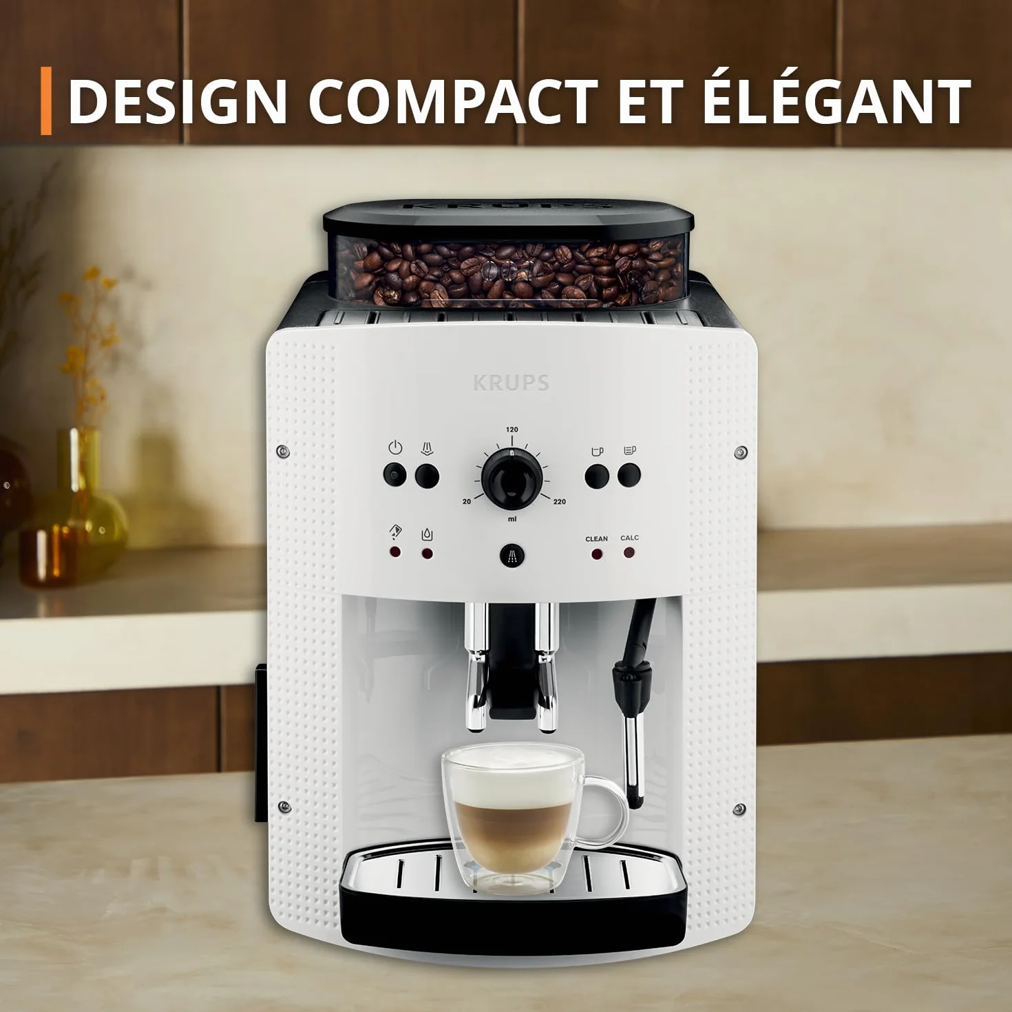 Krups Arabica Picto Ea8105 Ekspres do Kawy, Biały/Czarny, 1450 WW 230 VV