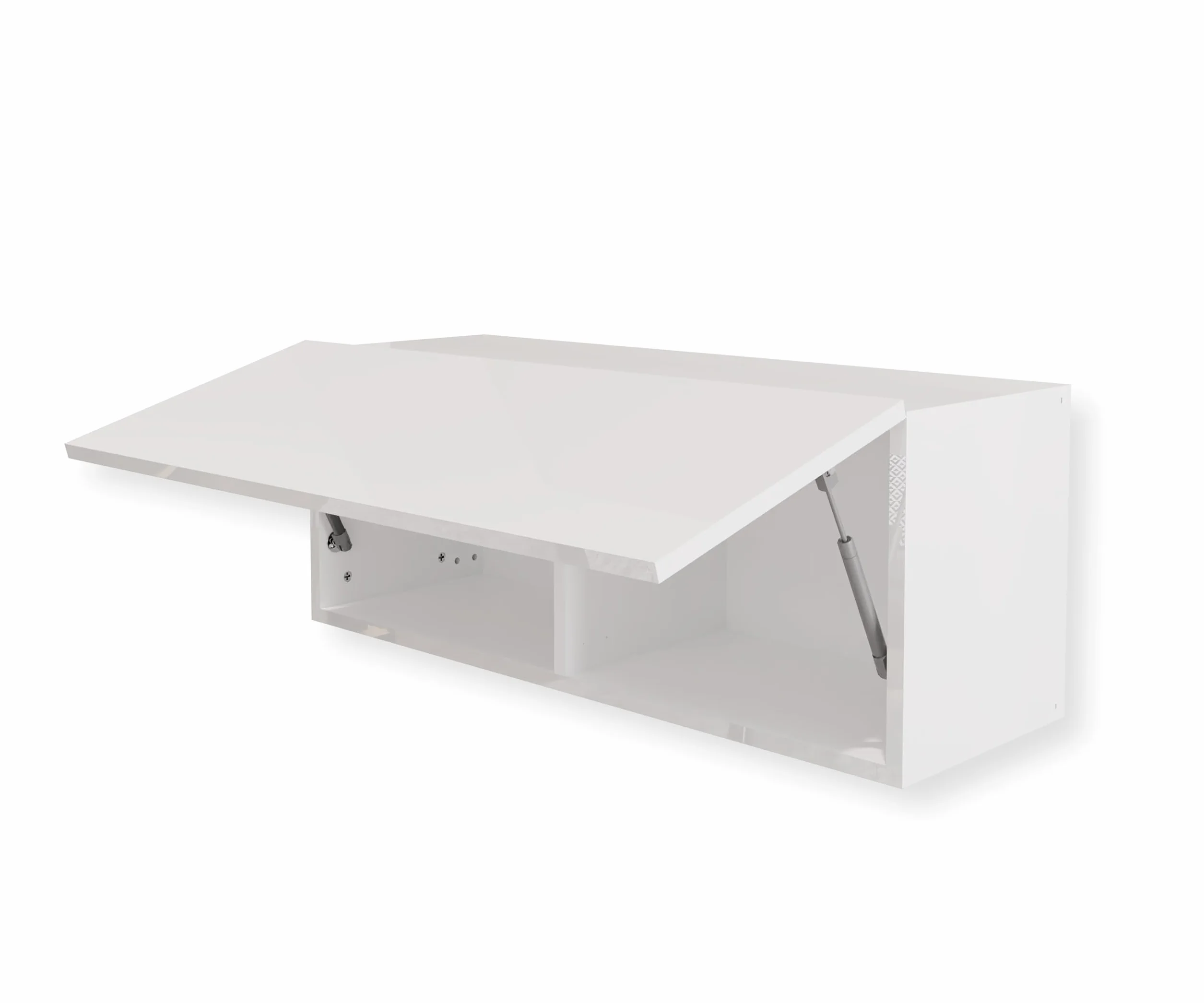 Nowoczesna Wisząca Szafka Kuchenna Wysoki Połysk Biała 90x35x32 cm Przestronna Szafka Ścienna do Kuchni z 1 Drzwiami Funkcja Push to Open