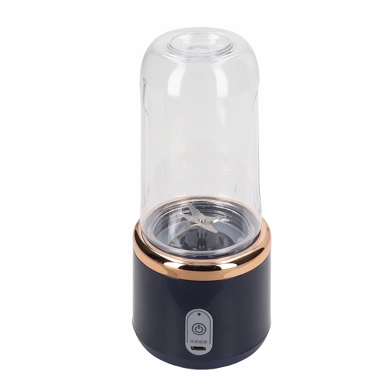 Mini Blender, Bateria 1200 MAh, 6 Ostrzy, Przenośny Blender, pojemność 300 Ml, ładowanie Przez USB do Kawy (Niebieski, 6 ostrzy, pokrywka)