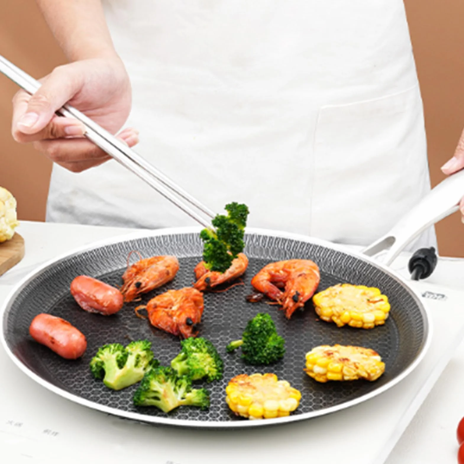 Nieprzywierająca Patelnia Do Naleśników Patelnia Grill Ze Stali Nierdzewnej | Patelnia Do Jajek Z Nieprzywierającą Powłoką Plastrową Do Kuchni Domowej Do Przyrządzania Śniadań I