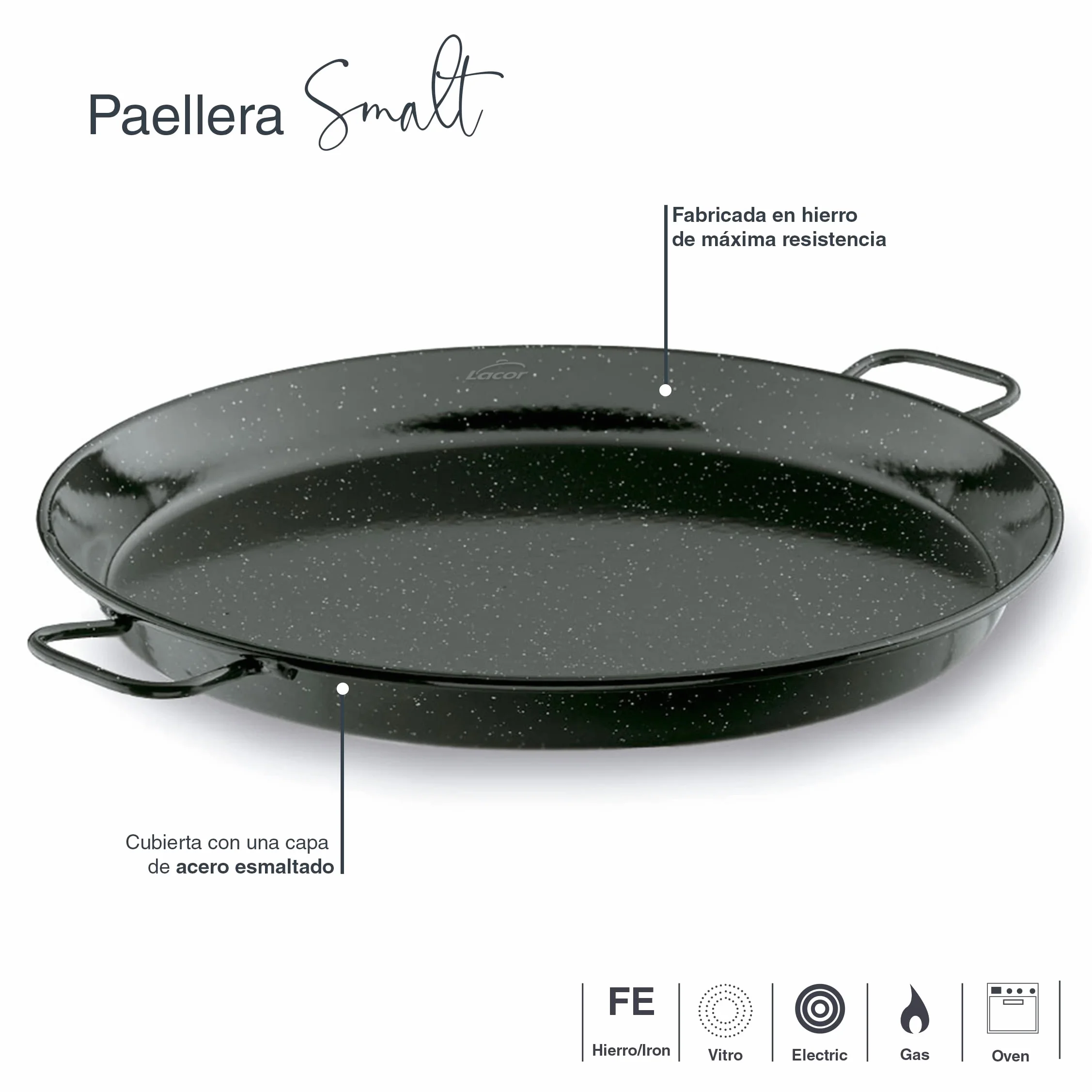 Lacor - 60186 - Smalt Żelazna Patelnia, Mini Patelnia Do Ciast, Patelnia Do Ciast, Optymalna Do Prezentacji, Serwowania I Gotowania, Pokryta Emaliowaną Stalą, Ø36 Cm