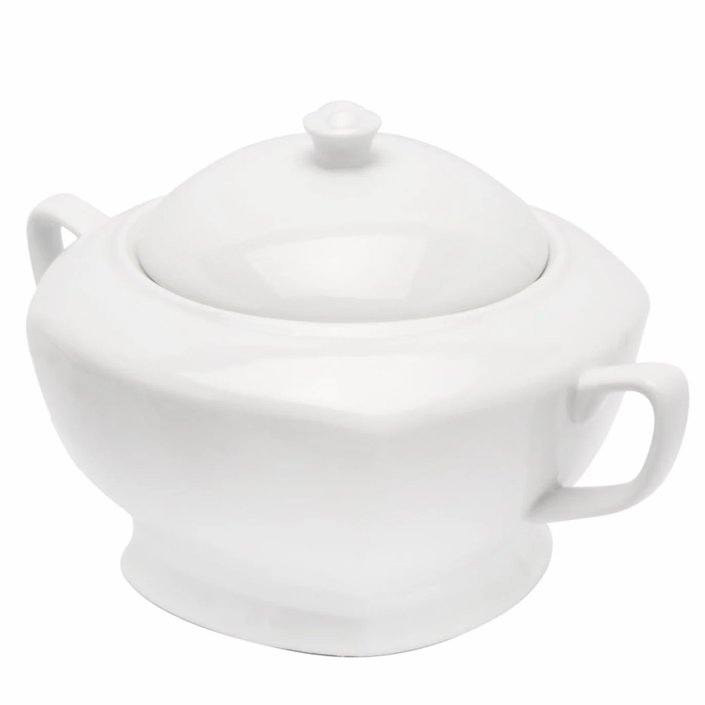 Waza do zupy Tadar 2,5 l biała Waza porcelanowa do podawania rosołu i innych zup