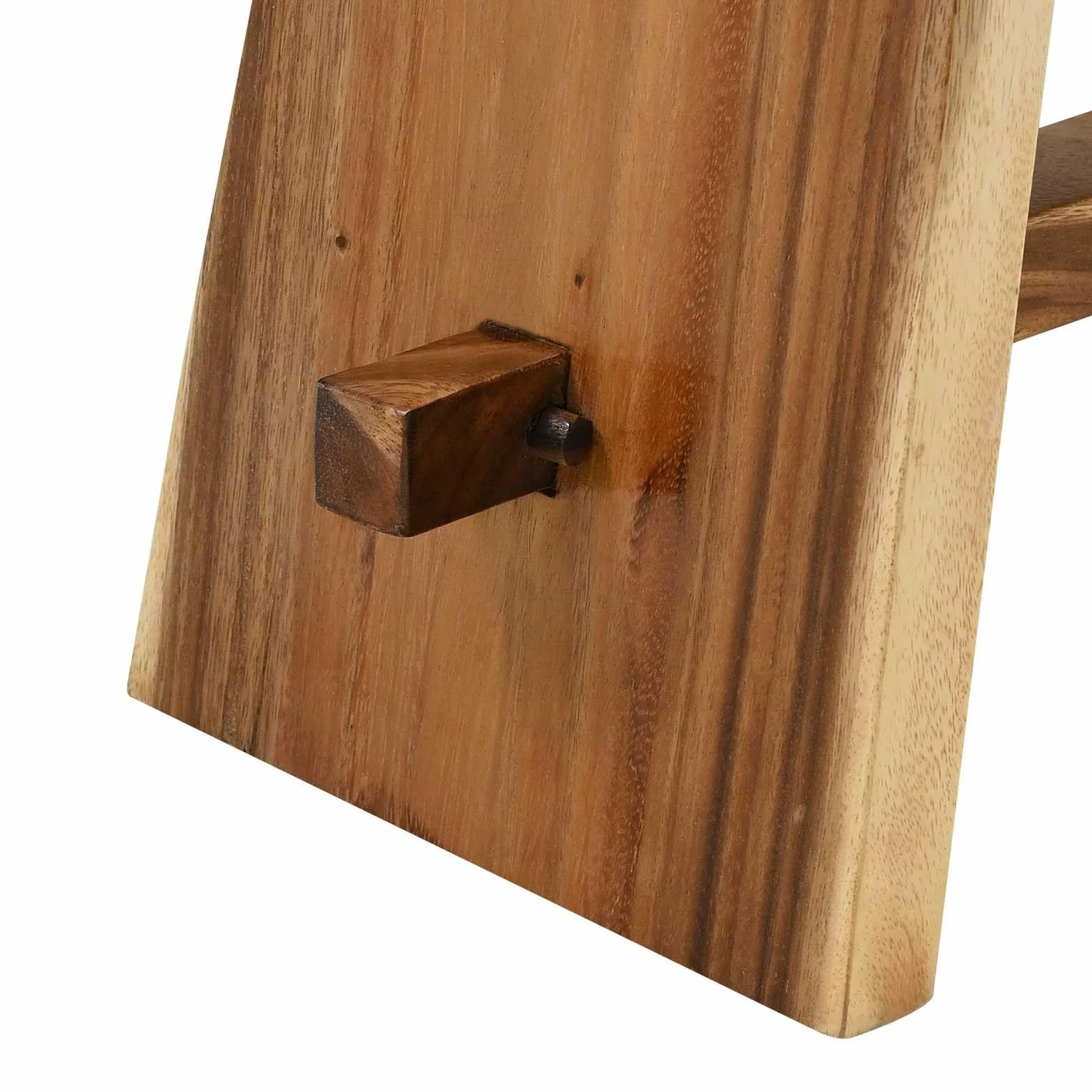Naturalny taboret prysznicowy, 50 x 30 x 44 cm, z litego drewna suarowego, tacą z żywicy i pękniętym szkłem, nowoczesny design do łazienki, stojak na rośliny lub akcesoria prysznicowe