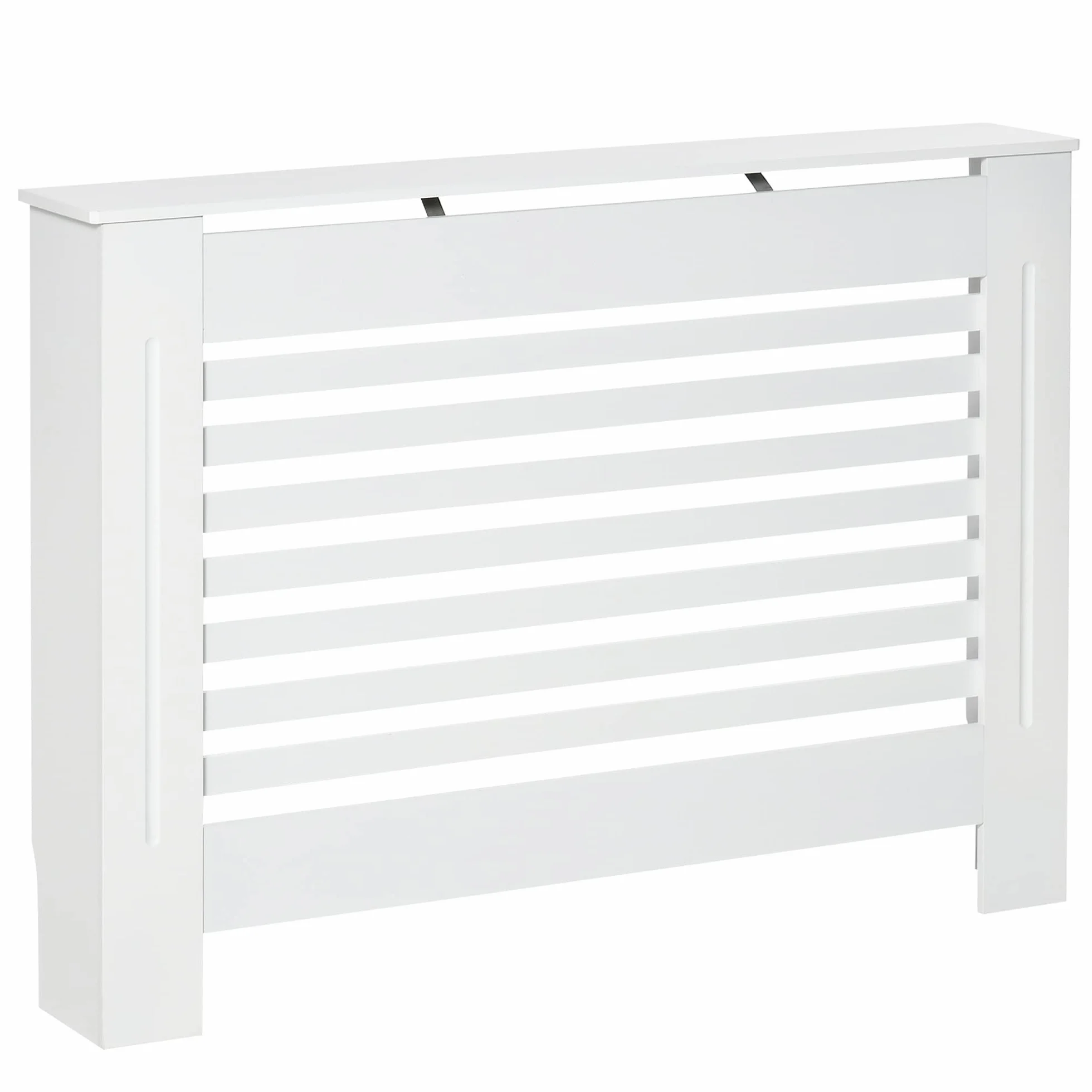 homcom MDF Pokrywa grzejnika drewniana szafka półka dom biuro pionowy stelaż wentylowany biały 112 L x 19 szer. x 81 H, drewno, cm