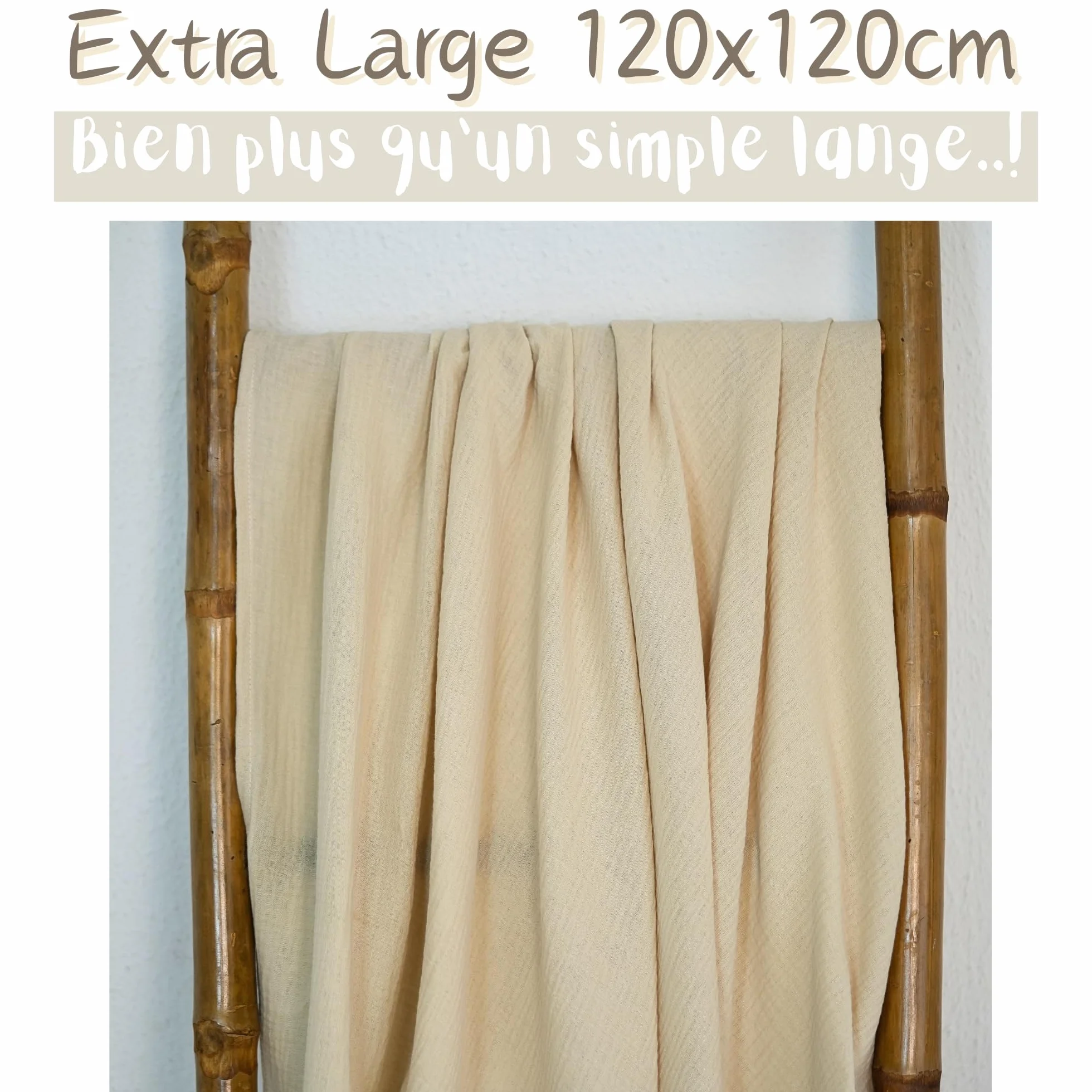 Lange dla niemowląt 120 x 120 cm - 100% bardzo miękka organiczna gaza bawełniana - lekka, oddychająca i łatwa do prania - pomysł na prezent z okazji narodzin dziecka.