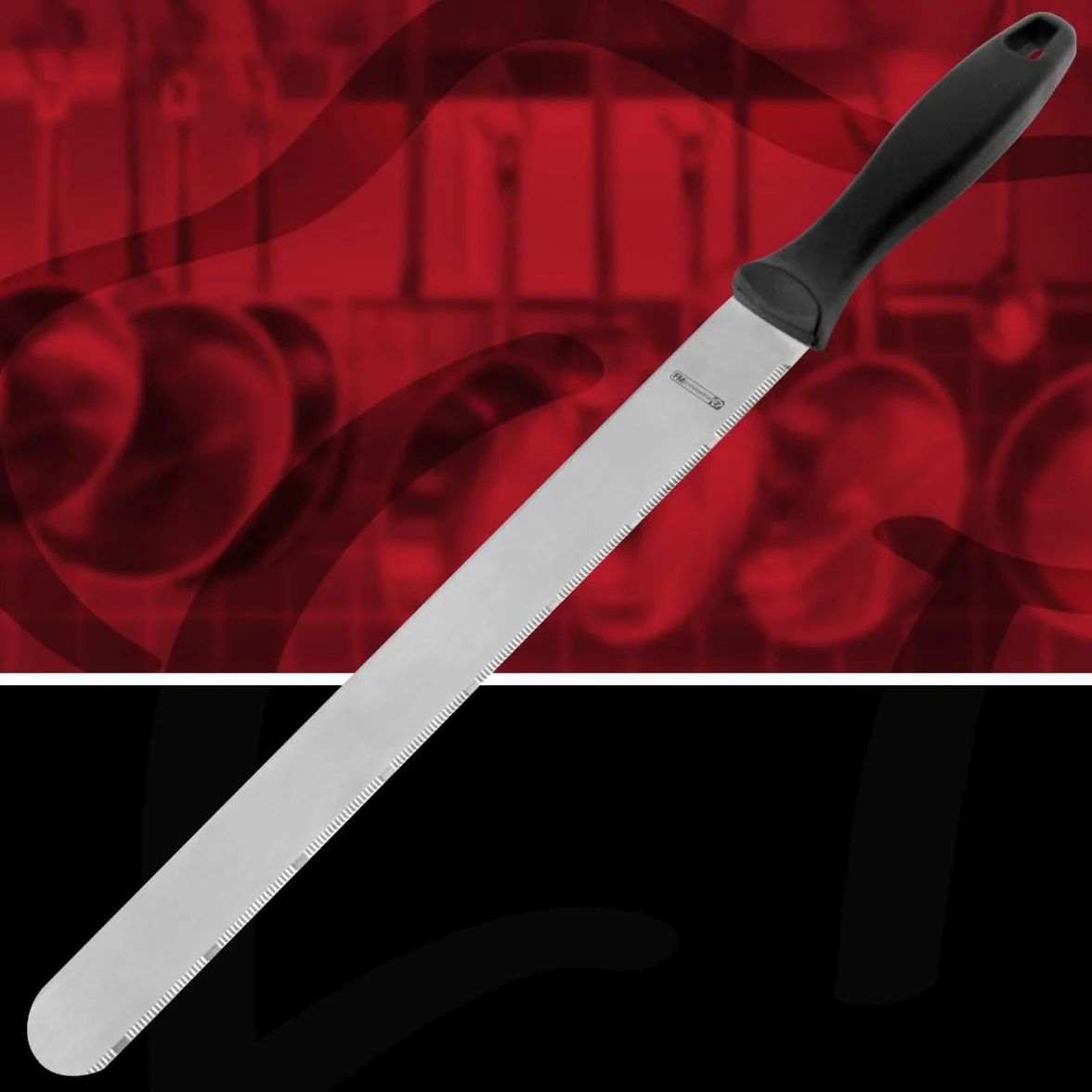 FMprofessional 21558 nóż cukierniczy dwustronny 43,5 cm, stal nierdzewna, czarny/srebrny, ok