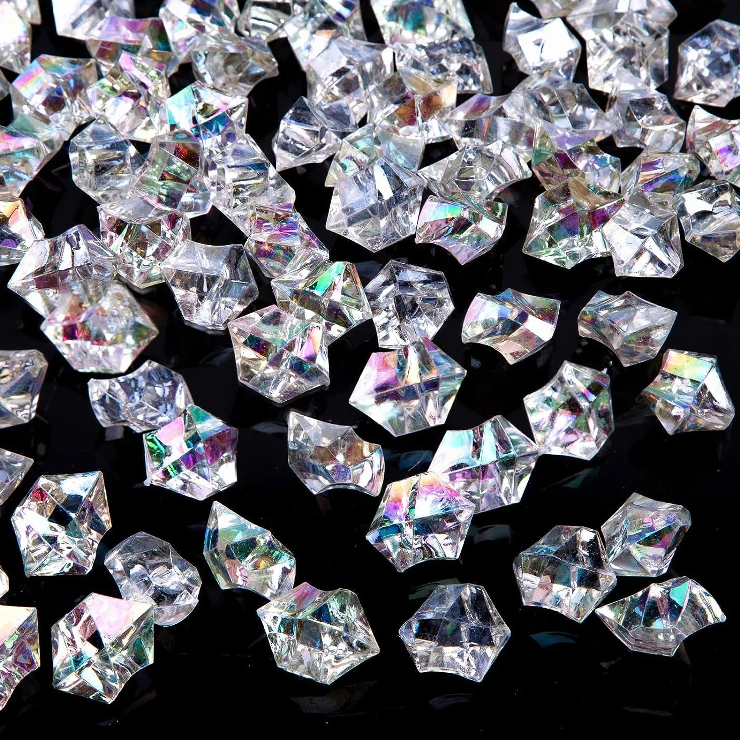 ERBO Kamienie szlachetne dla dzieci, 100 sztuk diamentów dla dzieci, diamenty dekoracyjne, dekoracja wazonu, dekoracja do rozsypywania na stół weselny, diament, akrylowe kamienie kryształowe na