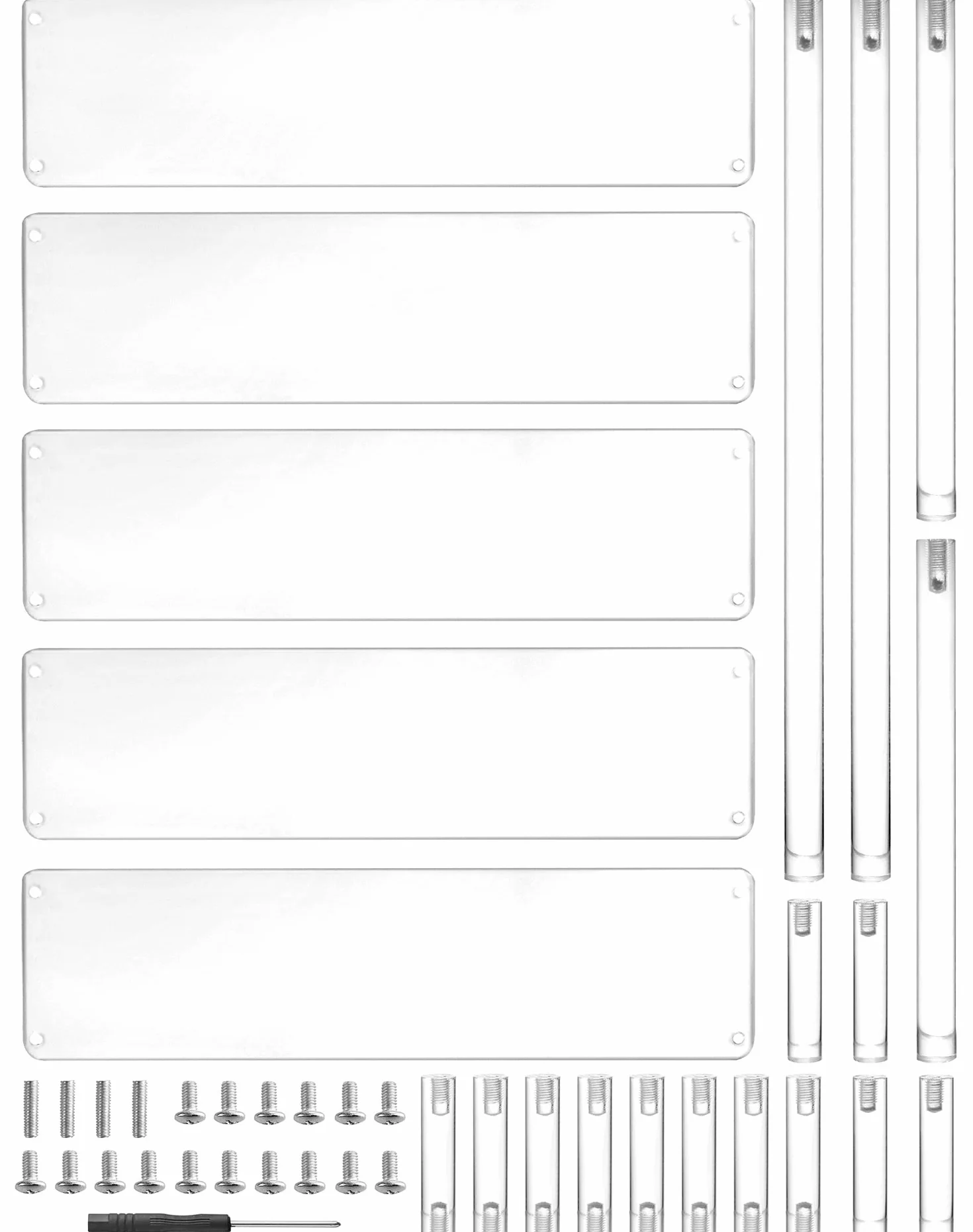 QWORK® 5-poziomowy stojak akrylowy, przezroczysty akrylowy wyświetlacz Riser Półka na figurki, biżuterię, ciastko, szminkę, lakier do paznokci, przyprawę, 30x32x25cm