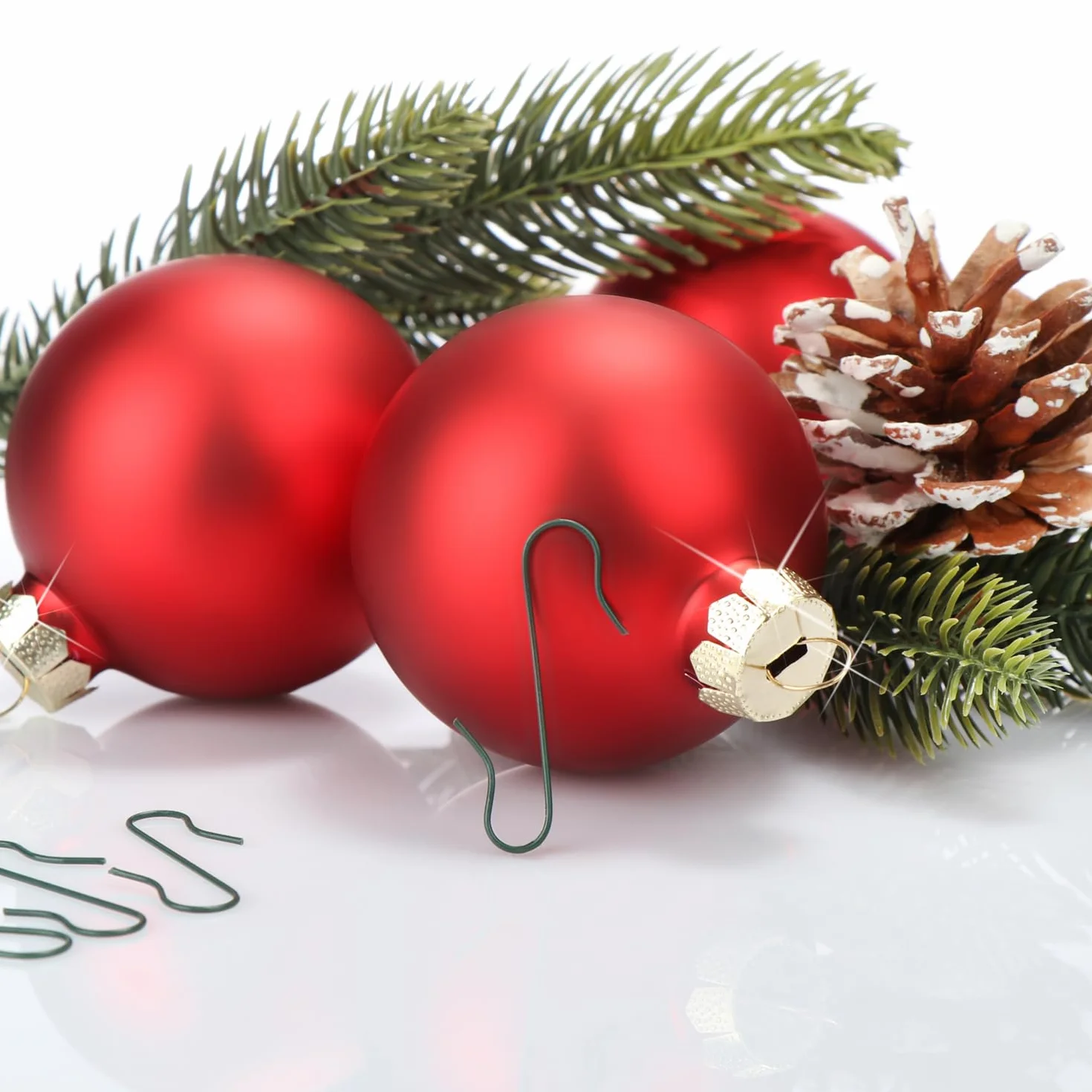 COM-FOUR® 150x Haczyki na ozdoby choinkowe - Podwójne haczyki na ozdoby choinkowe - Idealne na ozdobne zawieszki