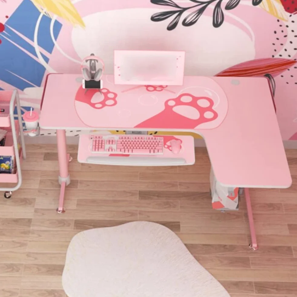 półka na klawiaturę pod biurko, Półka na klawiaturę pod biurkiem, ergonomiczna wysokość, kąt nachylenia, regulowana szuflada na klawiaturę(Pink)