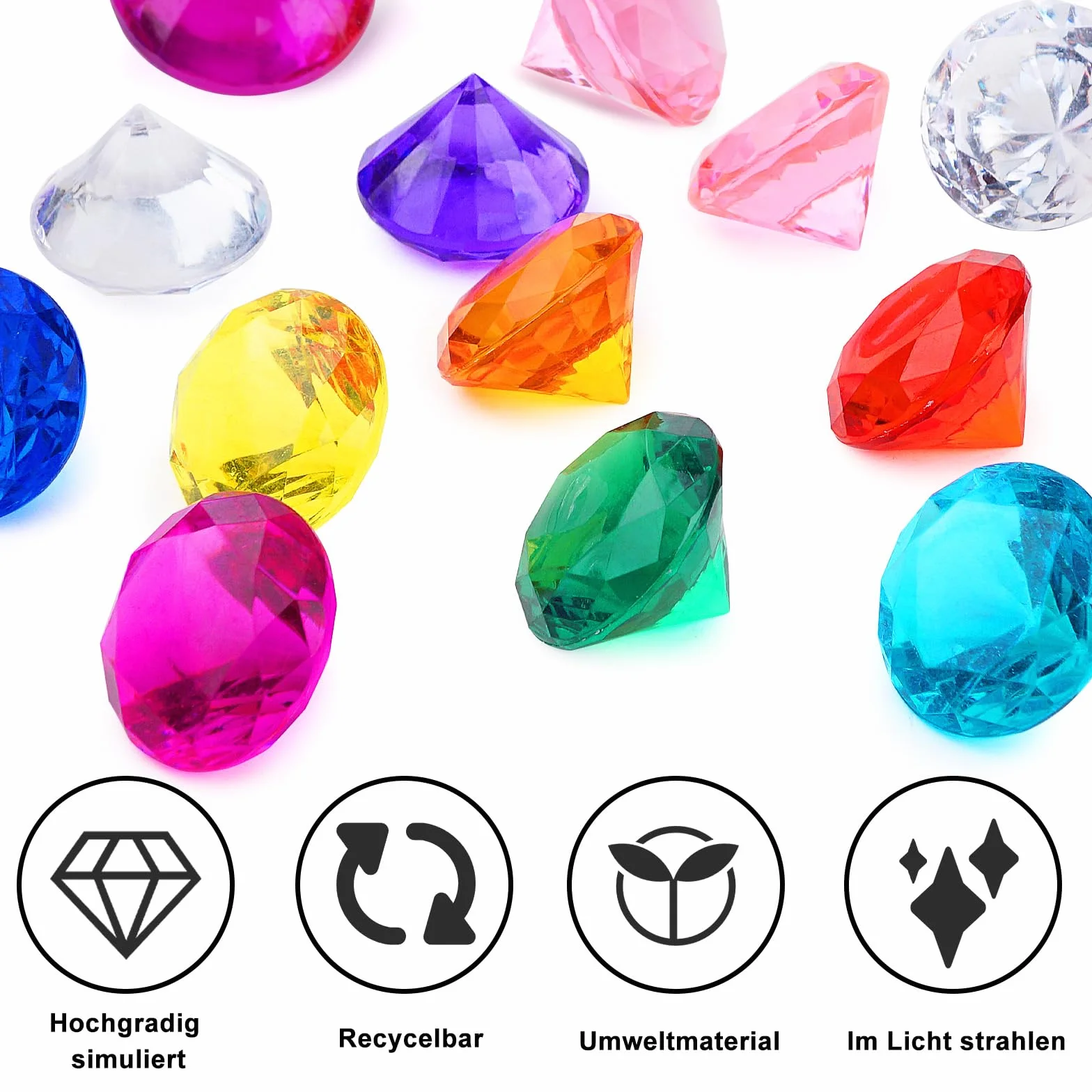 Akrylowe kamienie szlachetne dla dzieci, kolorowe, 12 sztuk, 40 mm, duże, tworzywo sztuczne, diamenty deco, akrylowe diamenty, przezroczyste kryształki diamentowe do wazonów, dekoracji stołu