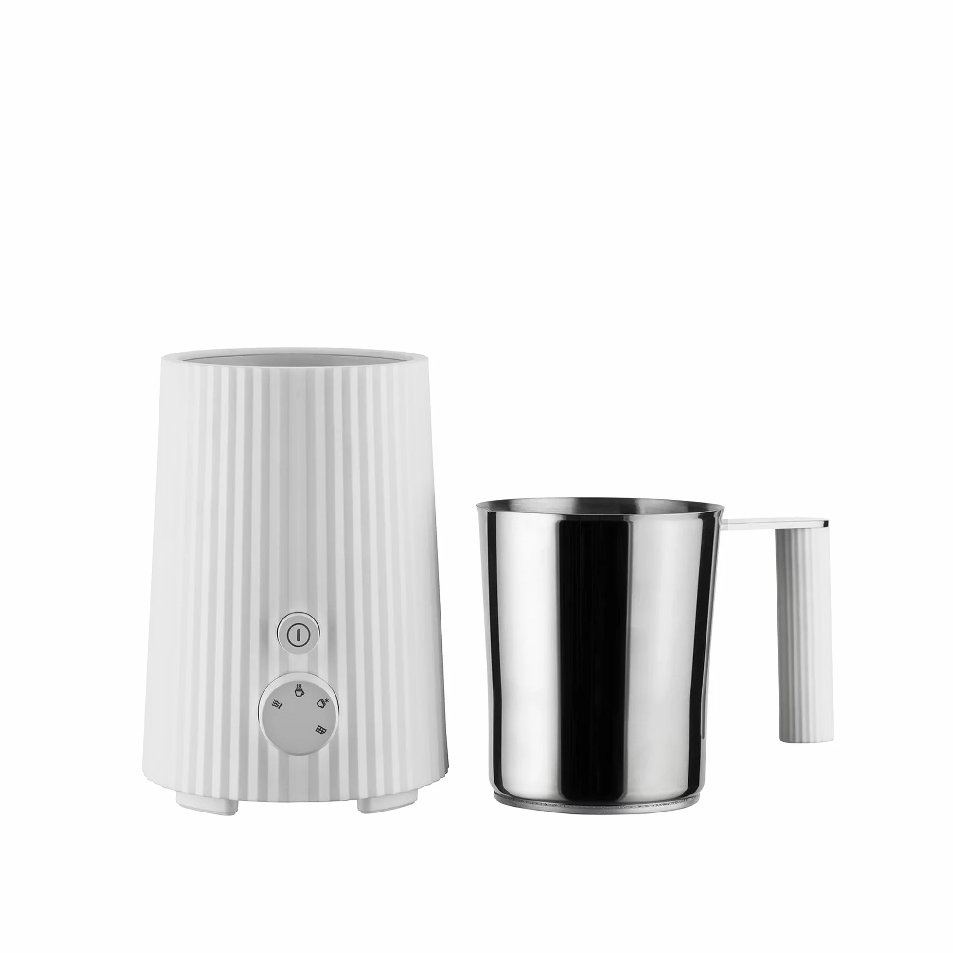 Alessi Plissé MDL13 W wielofunkcyjny spieniacz do mleka indukcyjnego, z żywicy termoplastycznej, dzbanek ze stali nierdzewnej 18/10, wtyczka europejska 600 W, 35 cl, biały