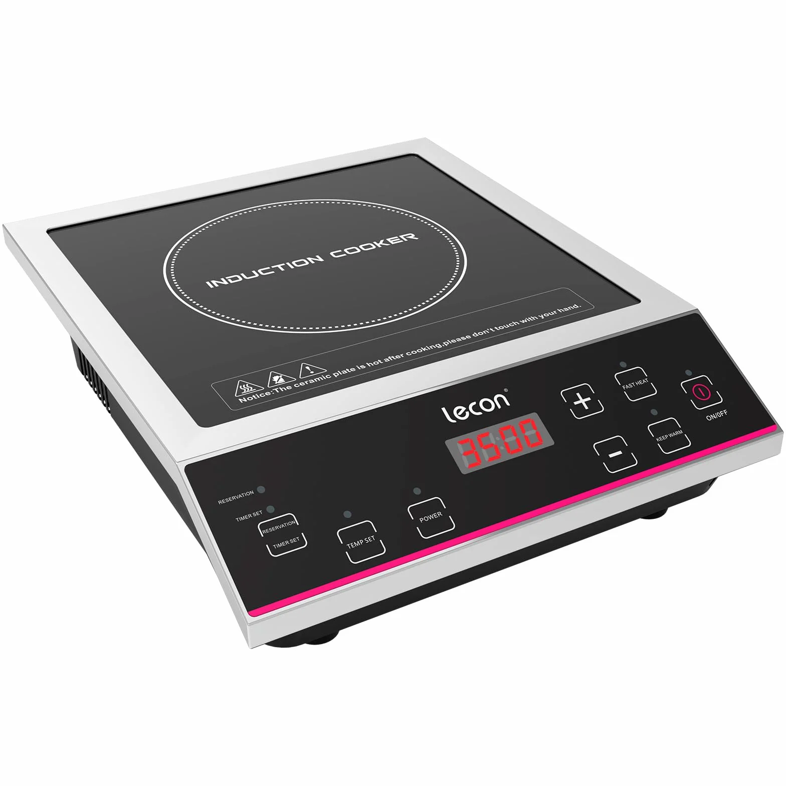 Lecon płyta indukcyjna, 3500 W, z timerem włączania/wyłączania i funkcją izolacji, duża nośność 50 kg, obudowa ze stali nierdzewnej, regulacja temperatury, płyta grzewcza