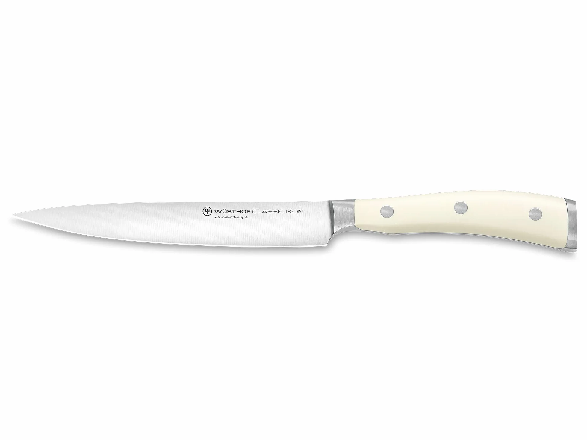 Wüsthof Nóż do filetowania, Classic Ikon Crème (1040433716), elastyczne ostrze 16 cm, kute, nóż do filetowania ryb, mięsa i owoców, biały uchwyt