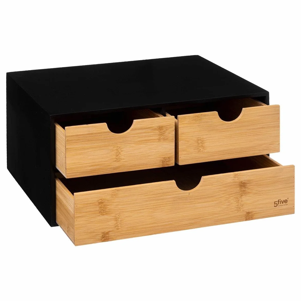 5 five simply smart Prostokątne przechowywanie 3 szuflady Bamboo Black Bava