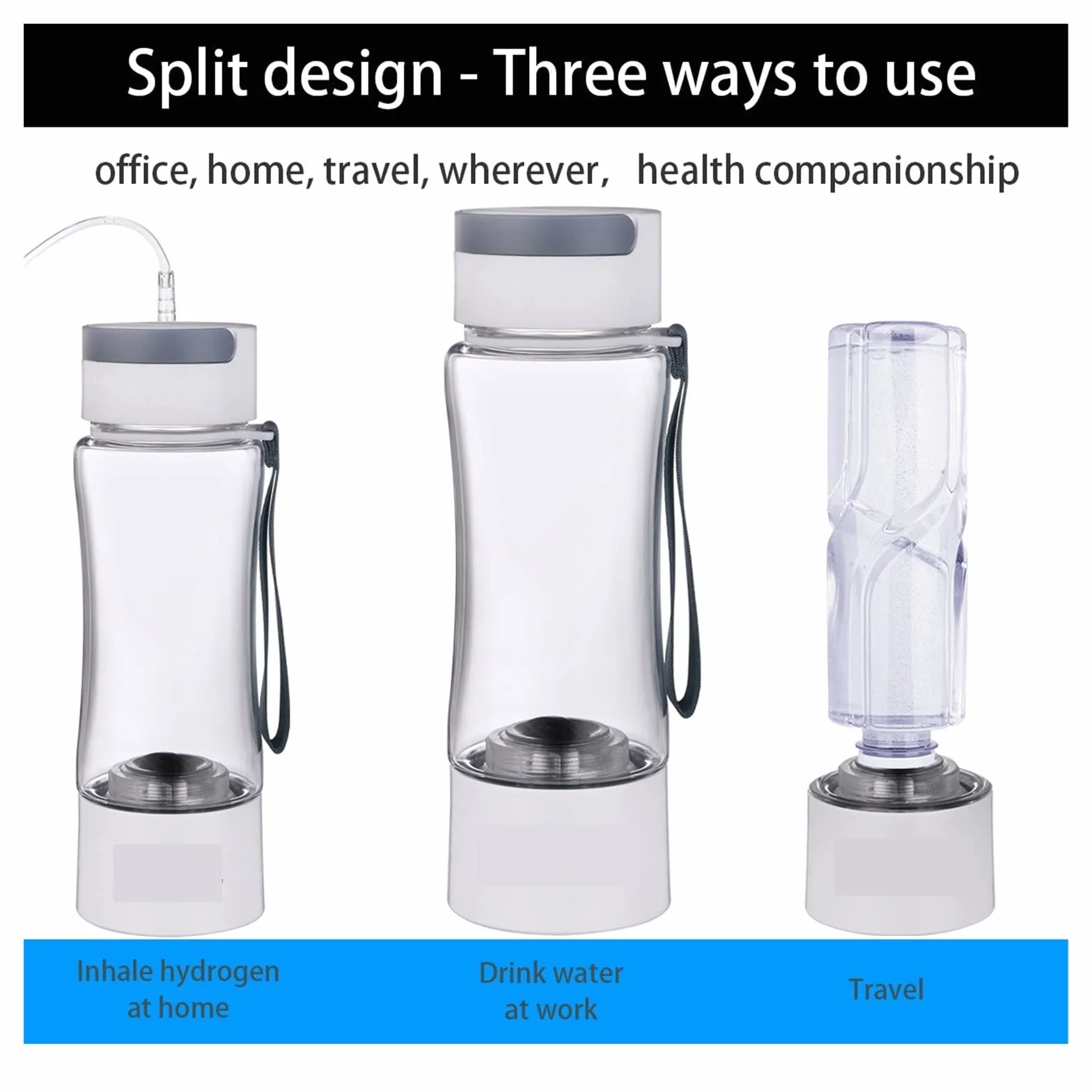 Filtry odwróconej osmozy Butelka z generatorem wody bogatej w wodór - SPE PEM Dual Chamber Maker - urządzenie do inhalacji H2 do domowej kuchni pod zlewem(Tritan Cupbody)