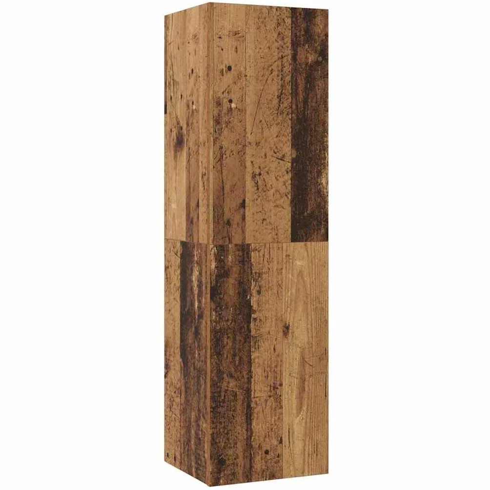 Szafka pod telewizor zestaw 4-częściowy, wygląd starego drewna, 200 x 30 x 30 cm, materiał drewnopochodny, montaż na ścianie, miejsce do przechowywania do salonu, konsola medialna