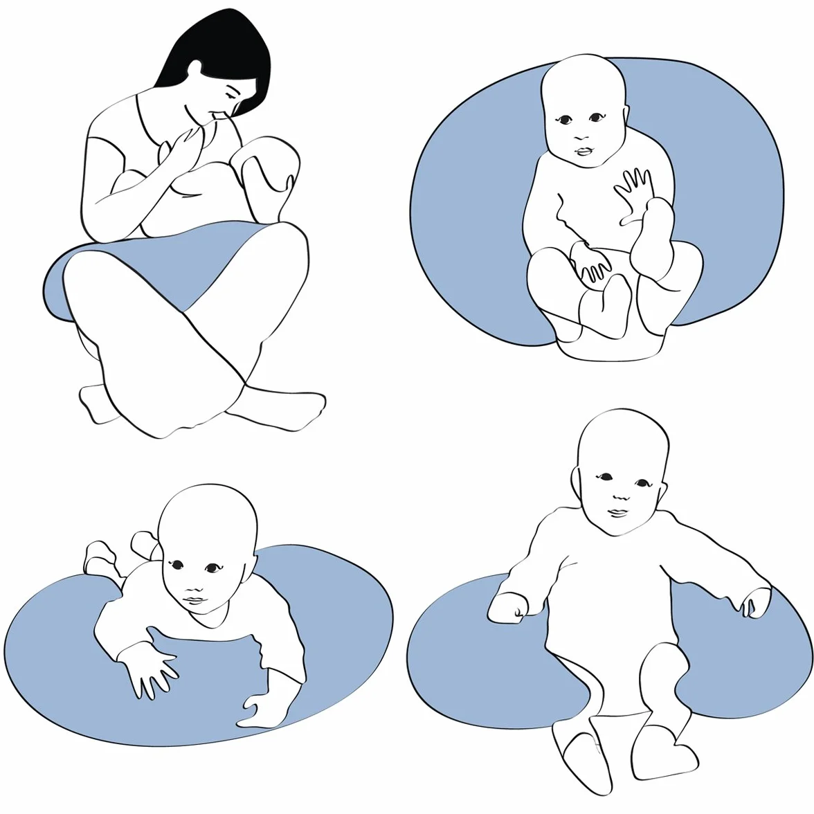 Motherhood 5901320000000 Ergonomiczna Poduszka do Karmienia, Szary, 54 x 36 x 16 cm