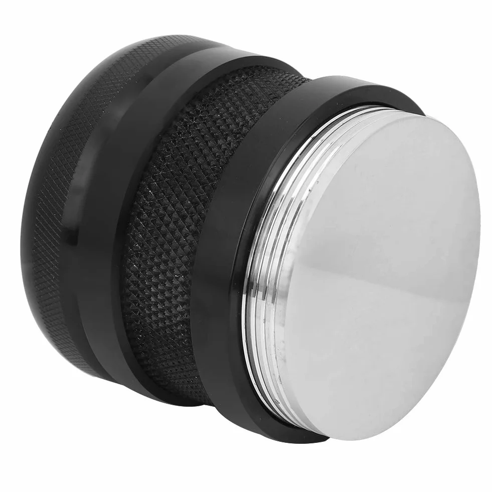 Aluminiowy ubijak do kawy, 58 mm, podwójna głowica, regulowany stamacz espresso, inteligentne narzędzie do wyciskania ziaren kawy z dystrybutorem proszku, profesjonalne akcesoria baristy do domu