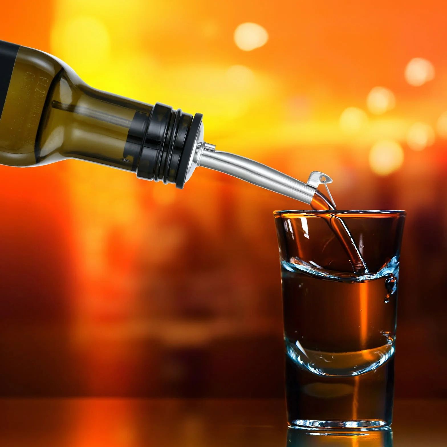 Incutex 10 dziurek ze stali nierdzewnej z zaworem i 1 szczotka do czyszczenia, korek do oleju z wolnym przepływem, dozownik do butelek, oleju, alkoholi, wina, likieru, octu