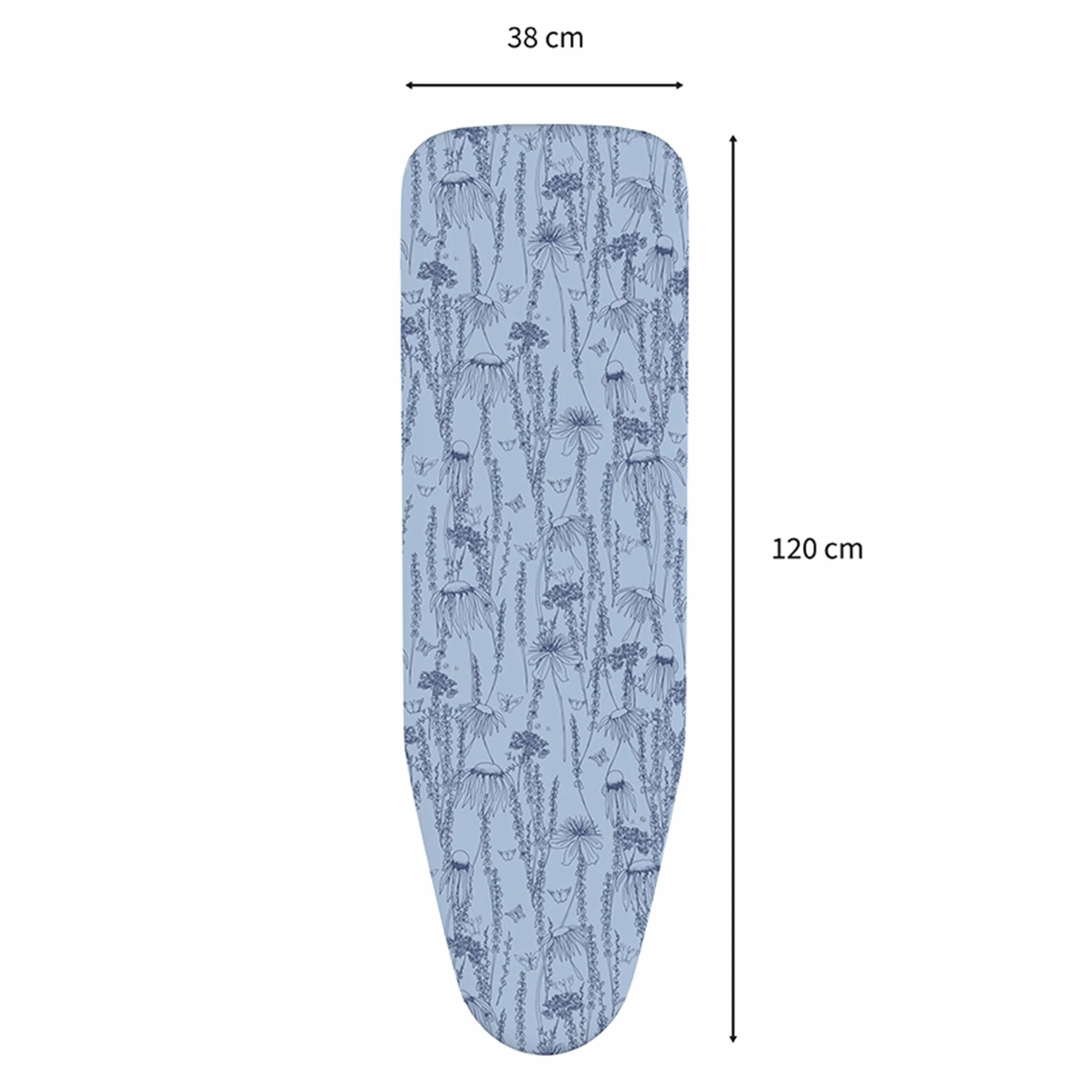 Deska do prasowania Rörets Smilla, kolor chrom – do stacji parowych – prostokątna stalowa rura – zamykana rama – powierzchnia prasowania 38 x 120 cm – szwedzki design i jakość
