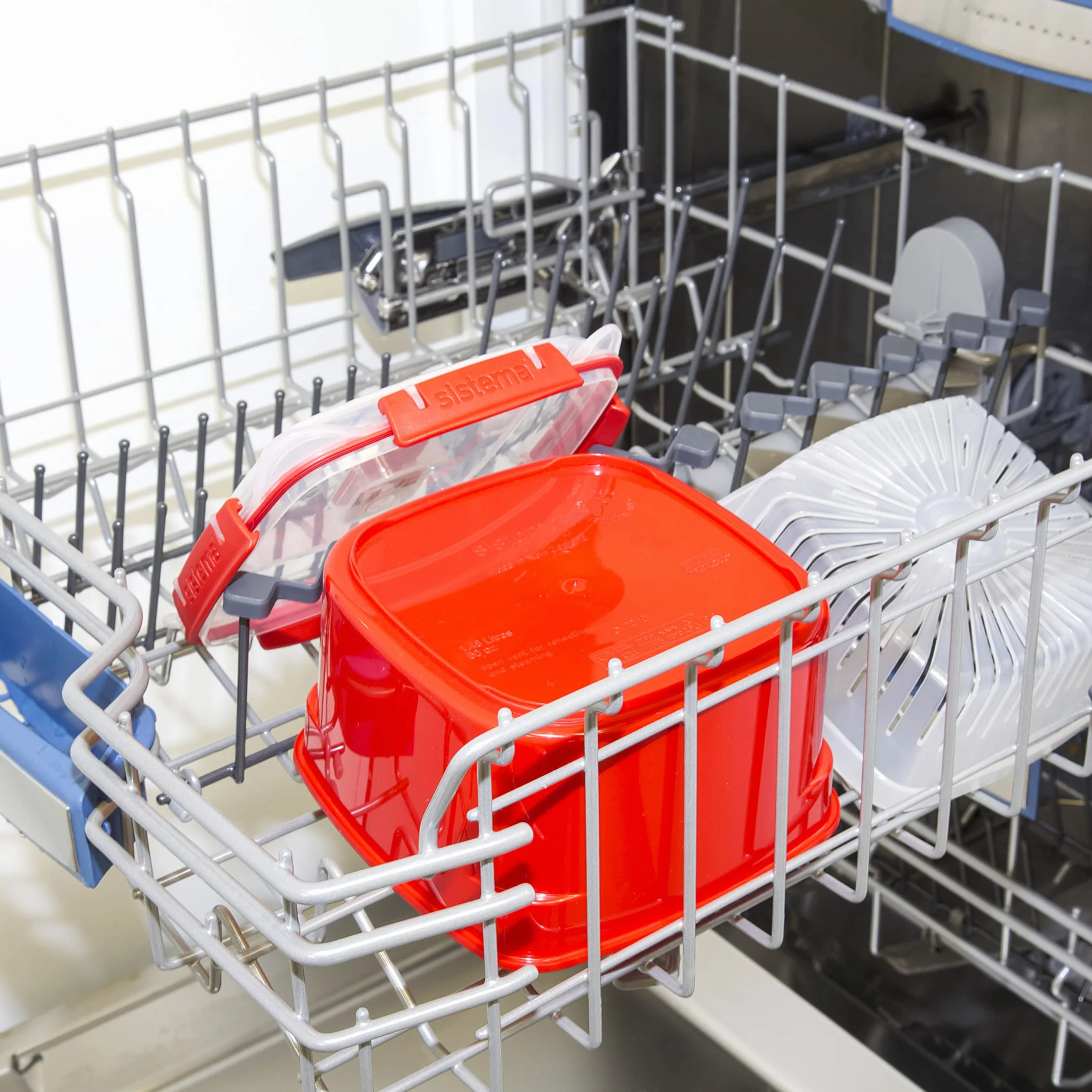 Sistema Naczynia Do Gotowania Na Parze Z Tworzywa Sztucznego Do Kuchenki Mikrofalowej 2.4 L Czerwony
