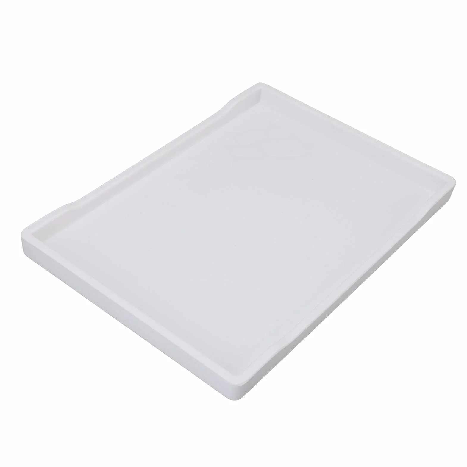 Plastikowa Taca do Serwowania, Minimalistyczny Prostokątny Organizer z Antypoślizgowym Dnem do Domowego Blatu Kuchennego (Biały)