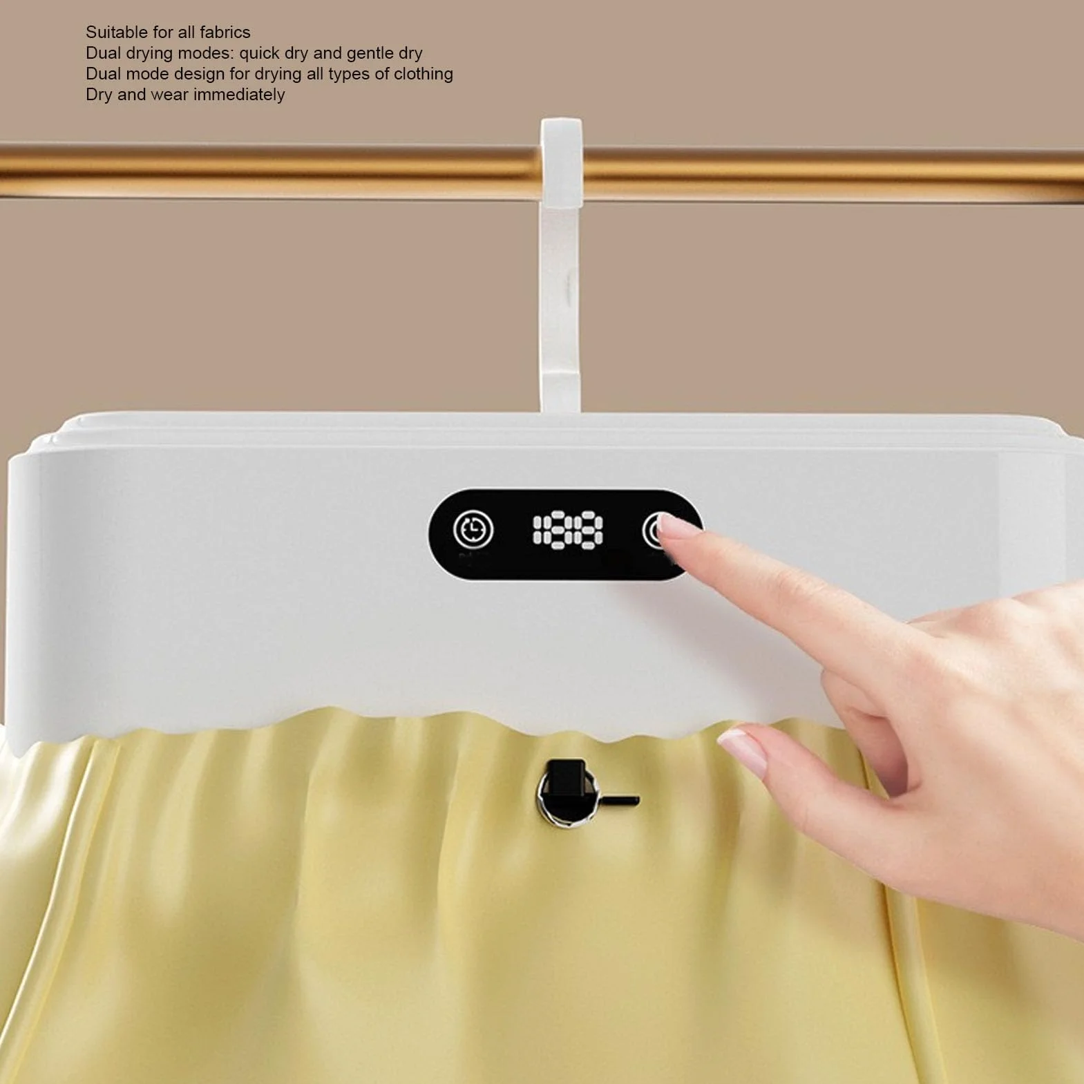 Sxhlseller Przenośna Suszarka do ubrań z Timerem, Mini Suszarki do Prania z Inteligentnym Cyfrowym Wyświetlaczem, Mała Elektryczna Kompaktowa Maszyna do (Wtyczka UE 220V)