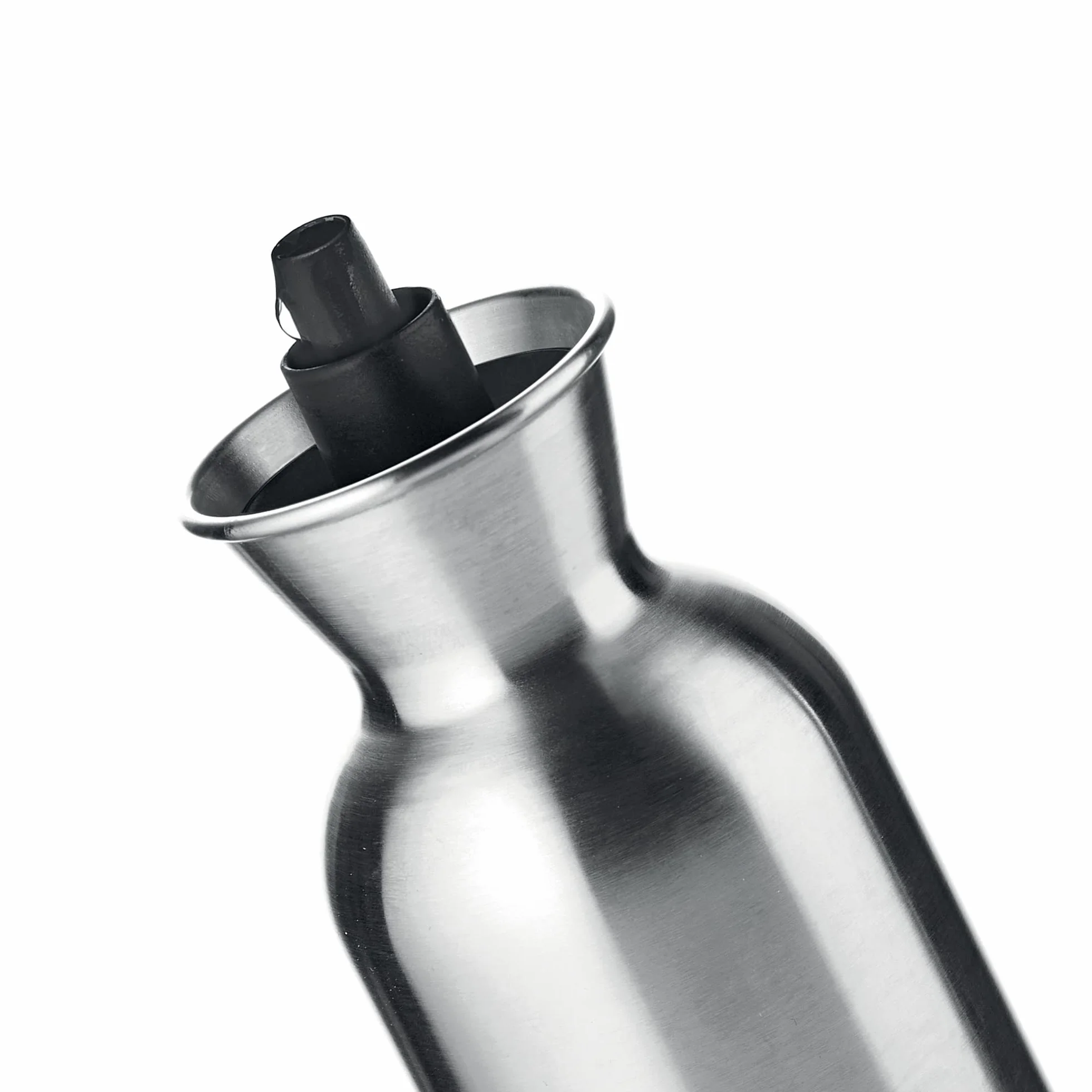Guzzini - Kitchen Active Design, PERFECT DRESSING STEEL, Butelka na olej/oct ze stali nierdzewnej - Czarny, Ø 6,5 x wys. 22,5 cm | 500ml - 11720110