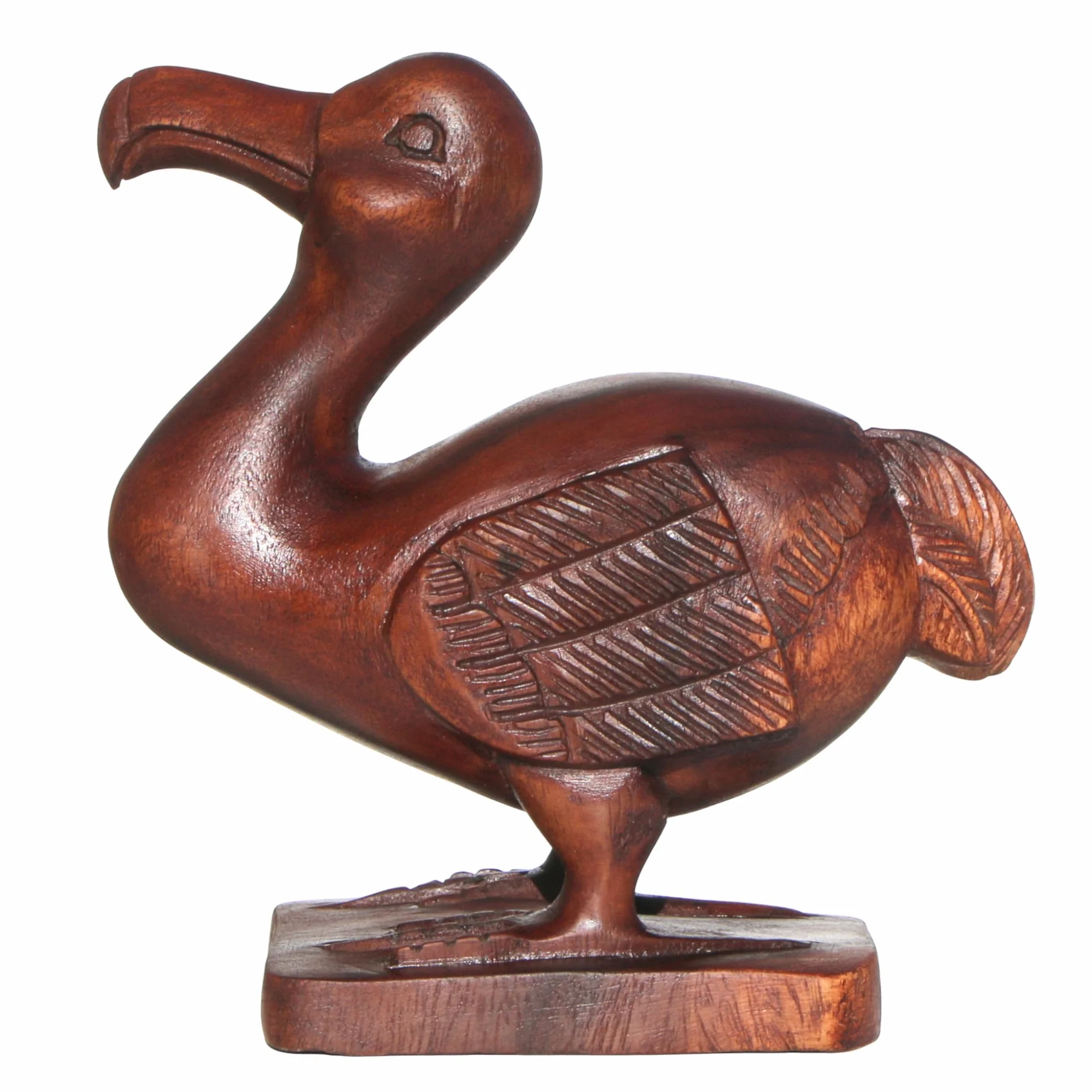 Piękna statuetka DODO – rzeźbienie z drewna jako pomysł na prezent na urodziny, Boże Narodzenie, do dekoracji, rękodzieło Mauritiusa (20 cm wysokości)