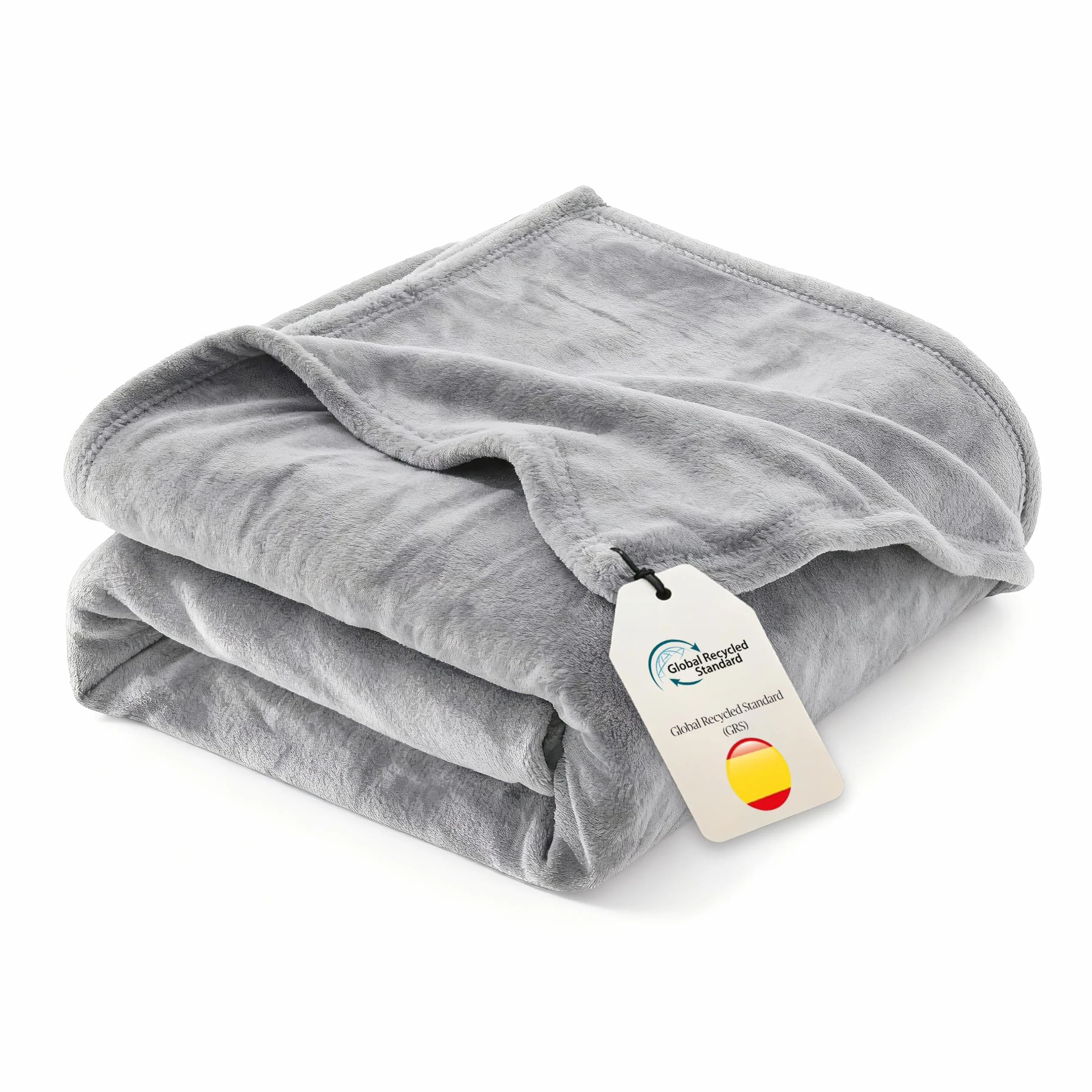 AiTodos® Koc Polarowy Miękki 130x150 cm – Mały Puszysty Koc Flanelowy na Fotel, Kanapę lub Łóżko Dziecięce, Do Prania w Pralce, Szary