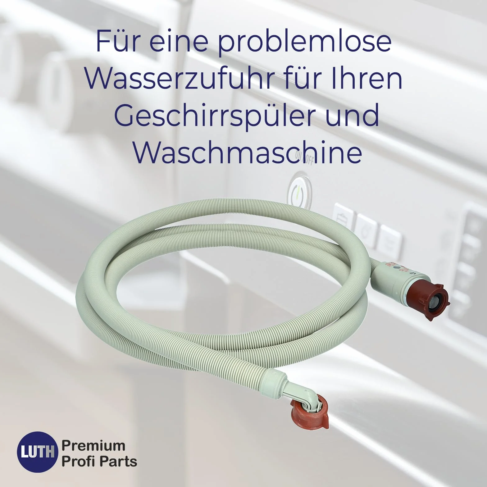 LUTH Premium Profi Parts Aquastop wąż do pralki, wąż dopływowy 1,5 m, 90 °C, przyłącze 3/4", zawór bezpieczeństwa do pralki, zmywarki