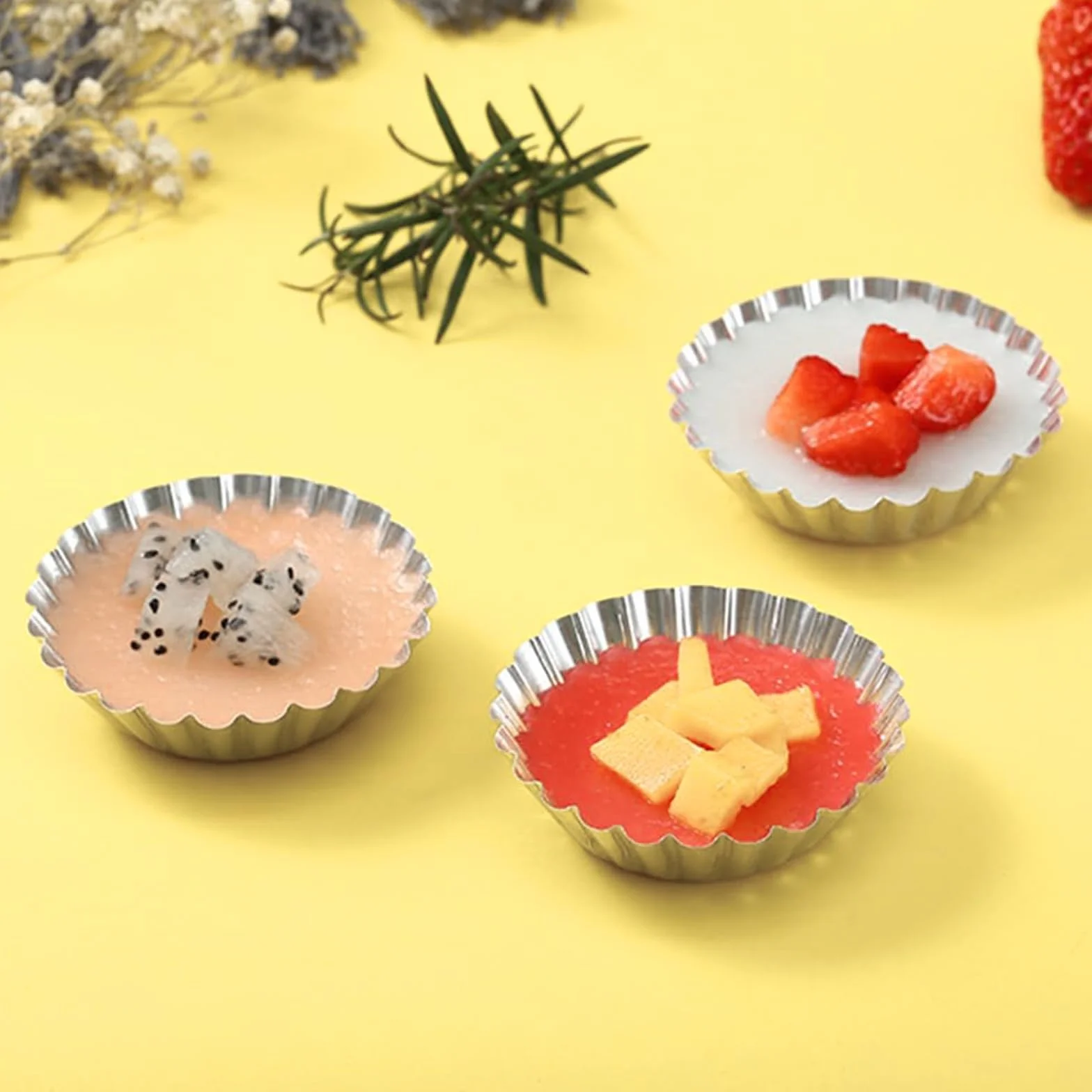 25 sztuk foremek do tart z nieprzywierającą konstrukcją formy tarta monoporowa małe i przenośne foremki do ciastek do ponownego użycia na rocznicę ukończenia szkoły urodziny Baby Shower