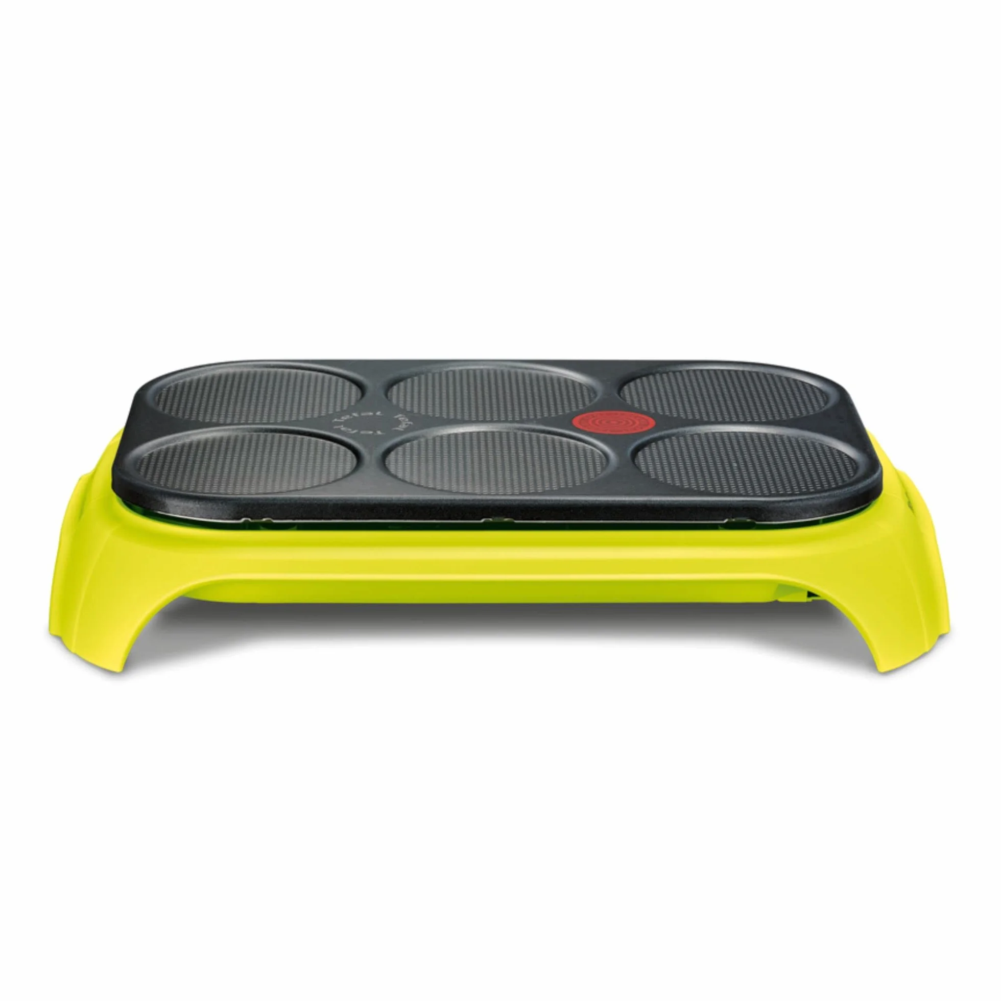 Tefal PY5593 Crep'Party Colormania Crêpemaker | Płyta z 6 Zagłębieniami do Naleśników | Wskaźnik Temperatury Thermo-Spot | w Zestawie 6 Szpatułek i Jedna Łyżka | Żółty/Czarny