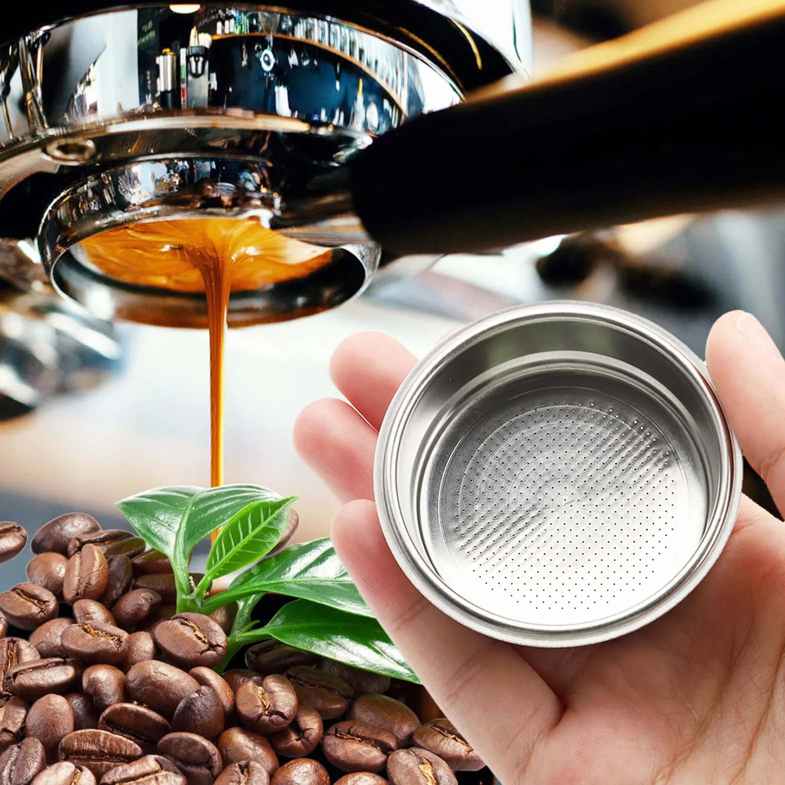 Sitko do kawy 51 mm, stali nierdzewnej, espresso, Delonghi, kosz filtrujący, 8-10 g
