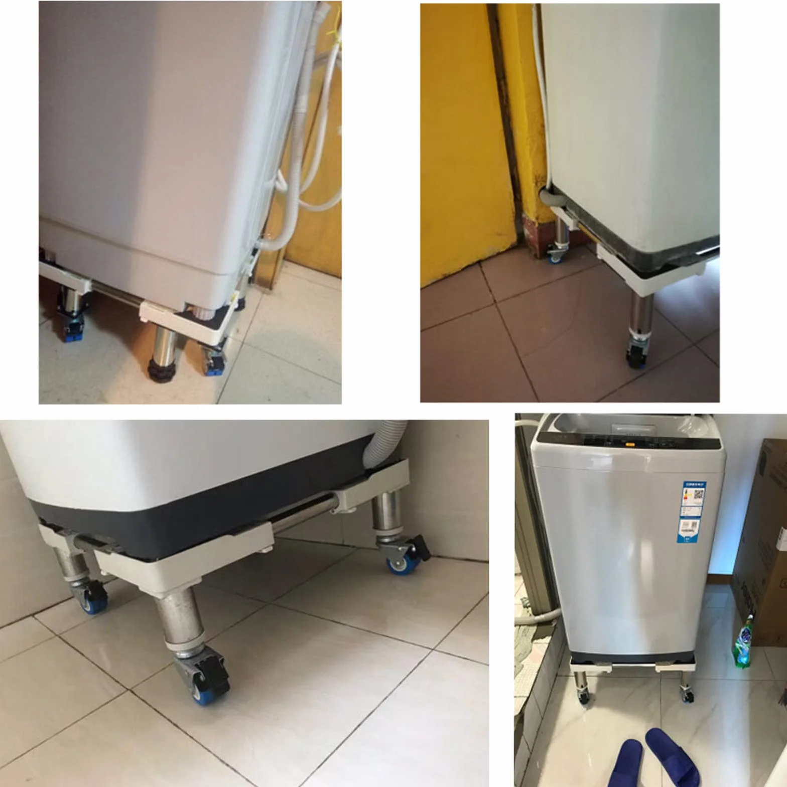 Nóżki pod meble Podstawa pralki Wytrzymały stojak na pralkę Podstawa mobilnej lodówki Ruchoma lodówka z zamrażarką Stojak na uchwyt z blokowanymi kółkami Przenoszenie sprzętu AGD (8 kół 20