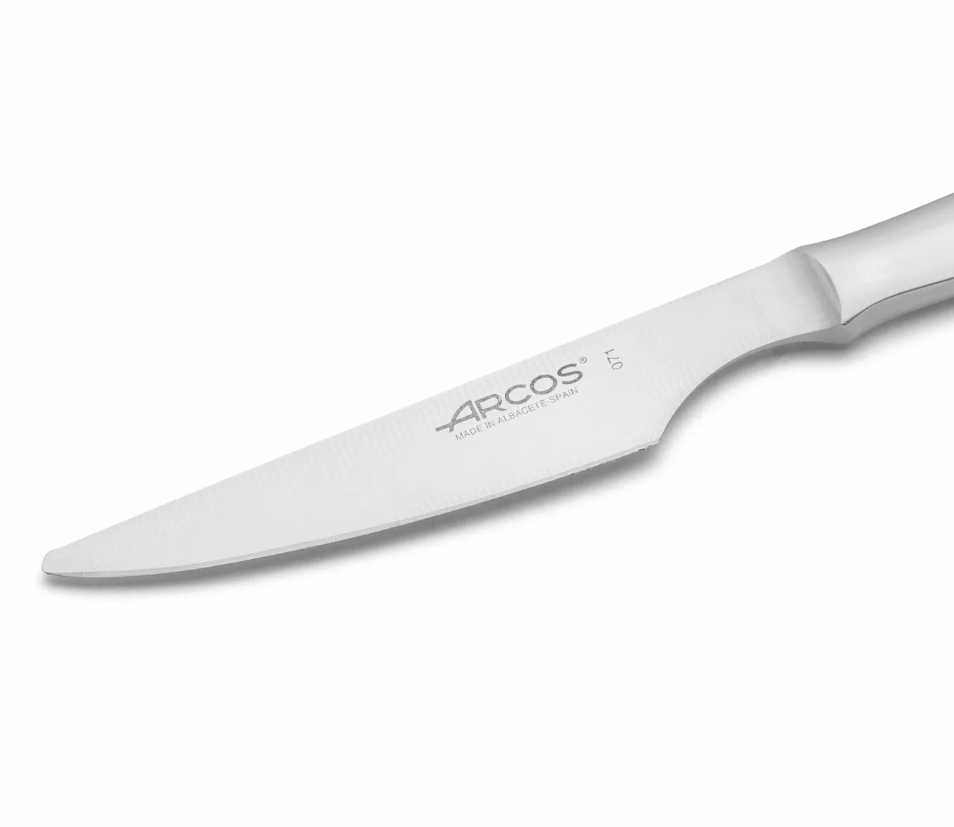 Arcos 376500 Noże - Stół do steków - monoblok jednoczęściowego ze stali nierdzewnej 110 mm (4,33 cala) srebrny kolor, 18/8