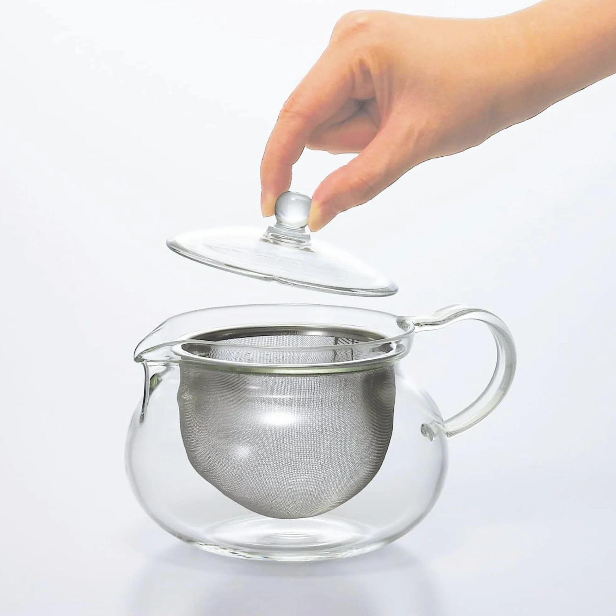Hario Kyusu-Maru czajnik do herbaty 450 ml szkło przezroczysty