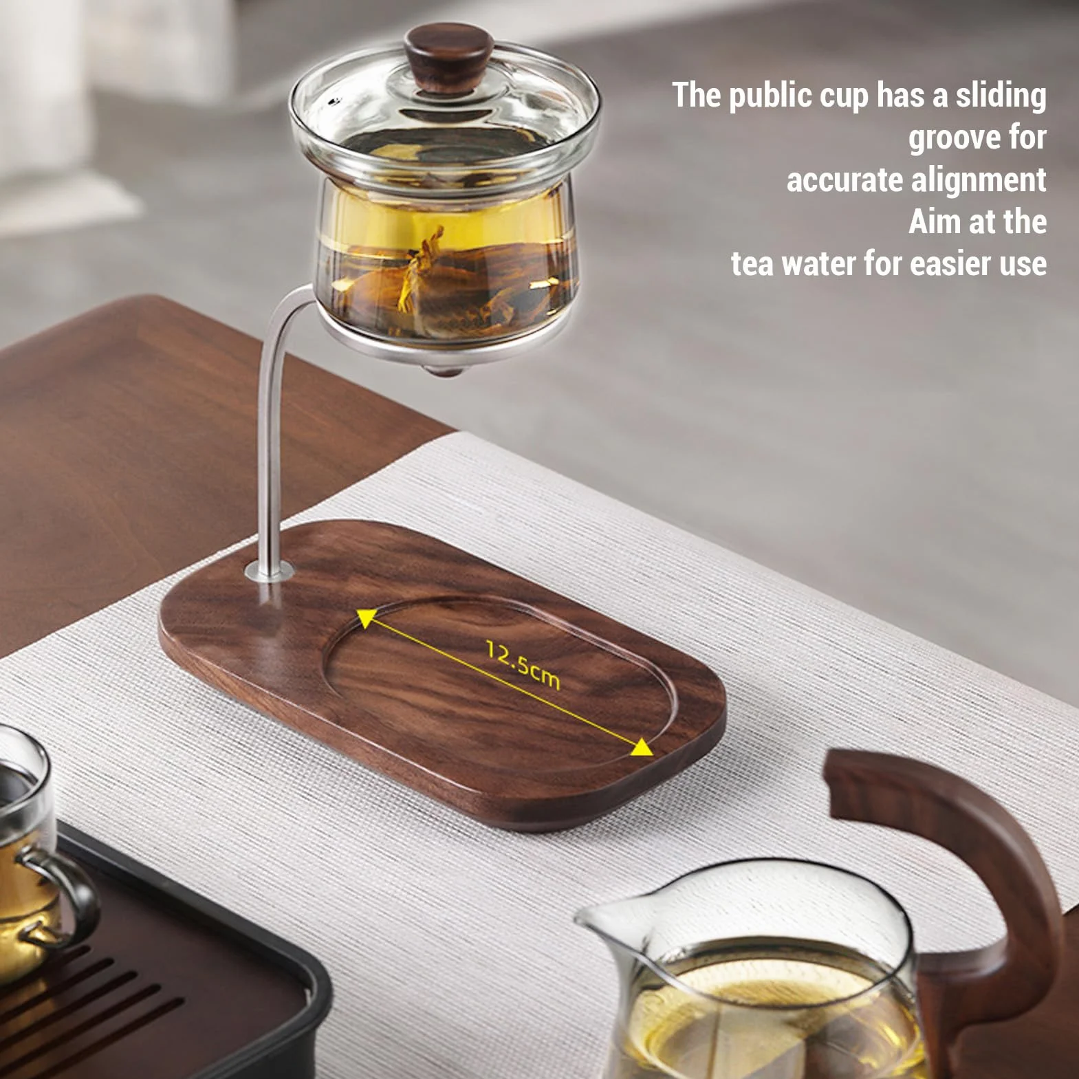 Półautomatyczny szklany zestaw do herbaty Lazy Kungfu Drip TeaPot, żaroodporny zaparzacz