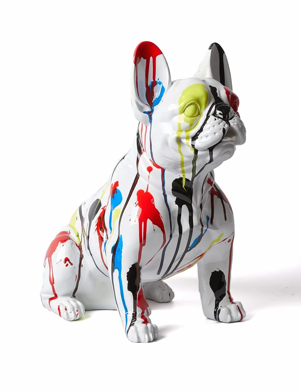 Figurki buldoga, nowoczesna rzeźba, dekoracja, zwierzęta, prezent, do salonu, sztuka, żywica poliestrowa, ornament, 31 cm