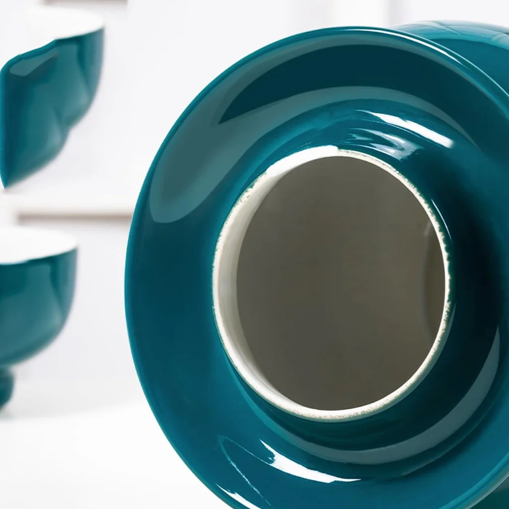 Ceramiczny słoik na ogórki z pokrywkami, duży tradycyjny chiński porcelanowy słoik na ogórki, ceramiczny garnek do fermentacji z pokrywką z uszczelką wodną, zielony garnek na kisz(Niebieski-3,5L