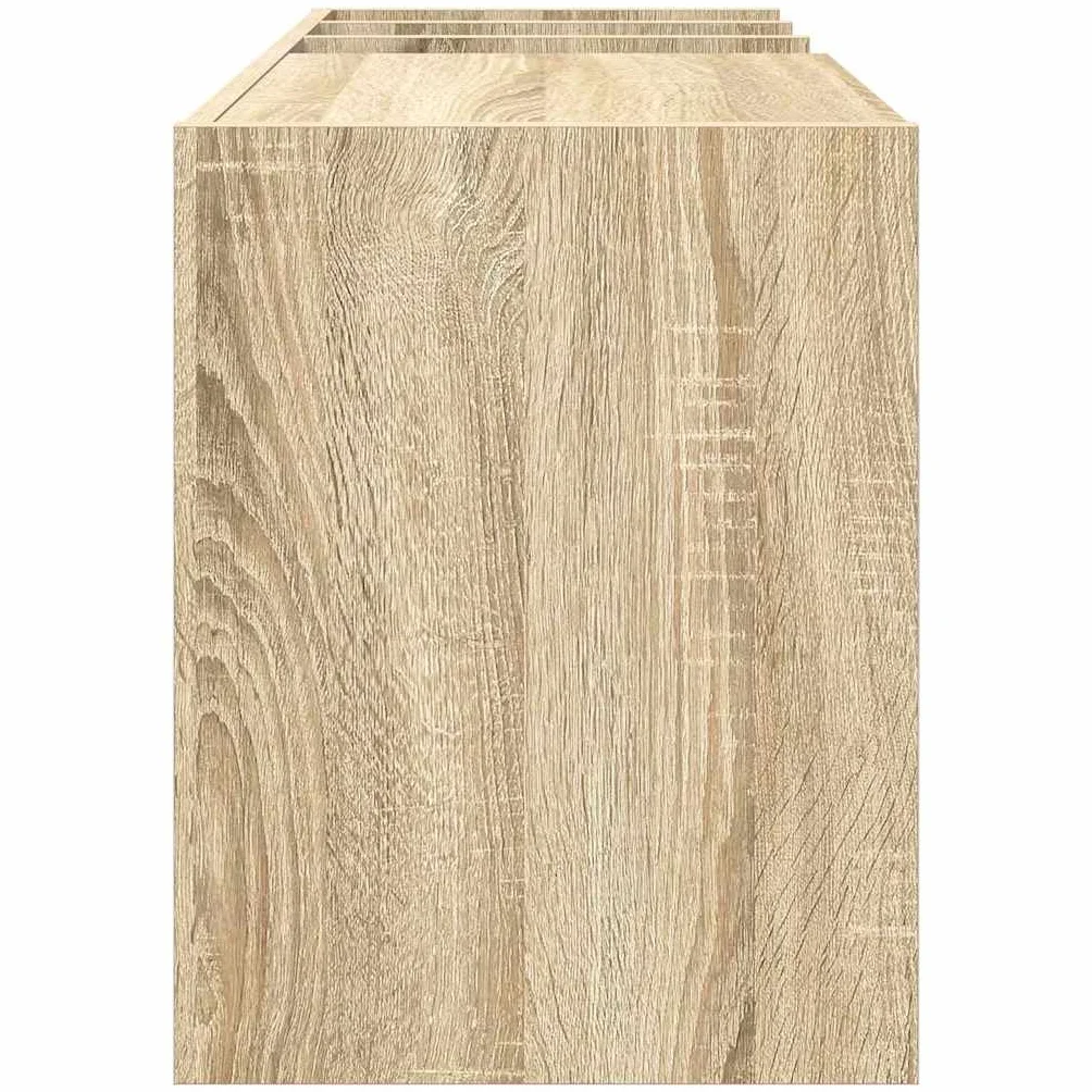 Hothingwell Sonoma dębowa szafka do przechowywania 78,5 x 35 x 45 cm, szafka do przechowywania płyt winylowych z drewna inżynieryjnego, prostokątna półka na płyty z wykończonym tyłem do salonu,